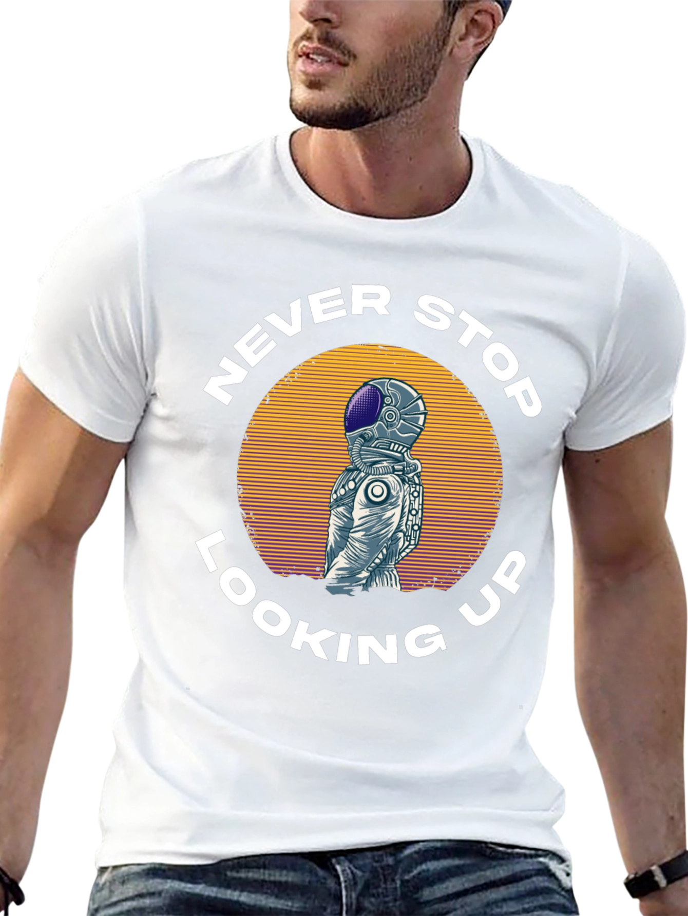 Never Stop Looking Up Astronaut T-Shirt