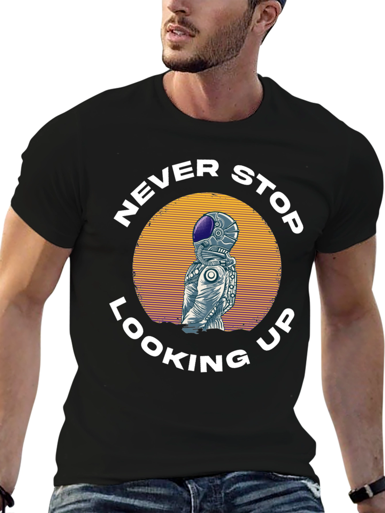 Never Stop Looking Up Astronaut T-Shirt
