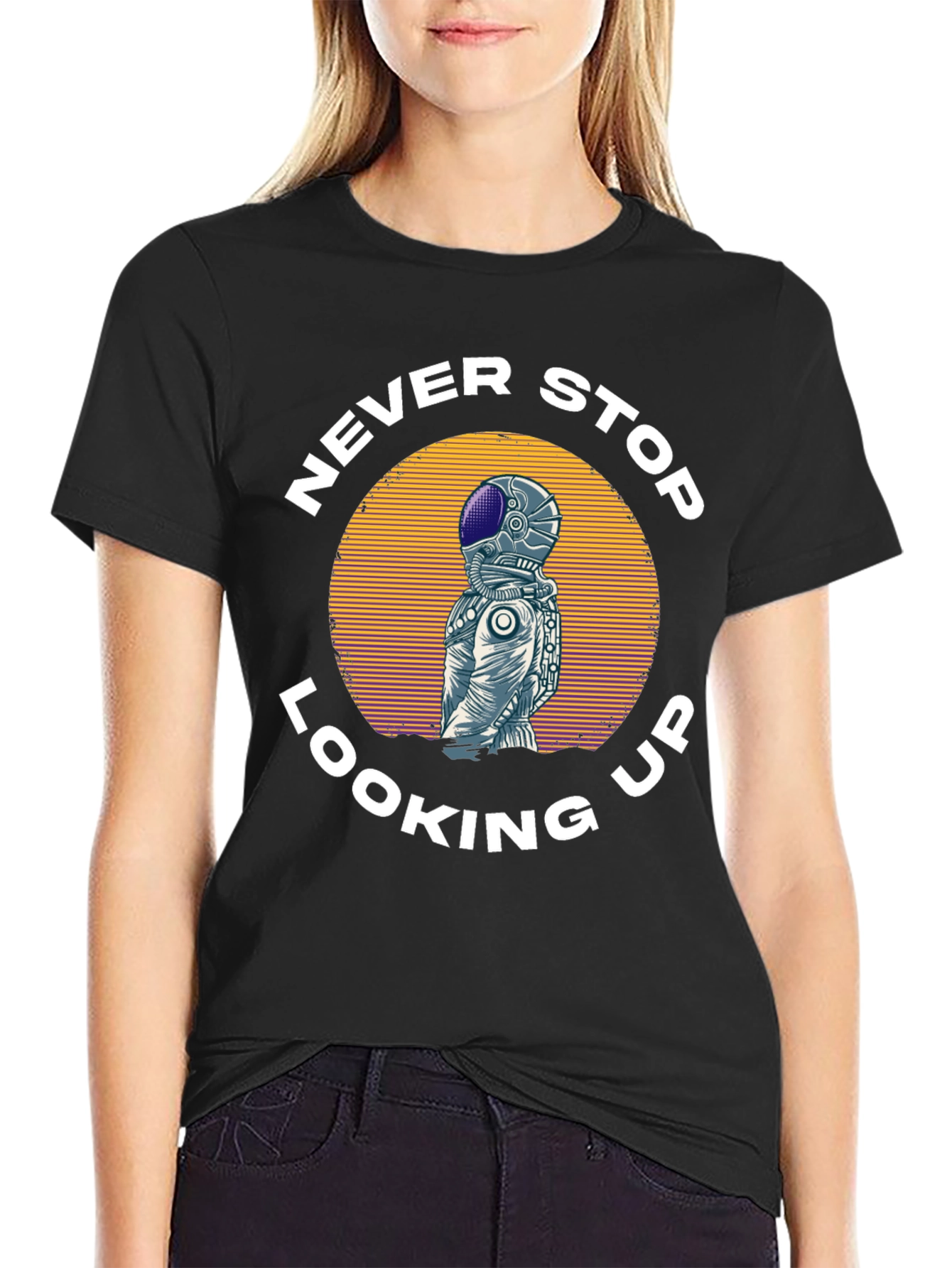 Never Stop Looking Up Astronaut T-Shirt