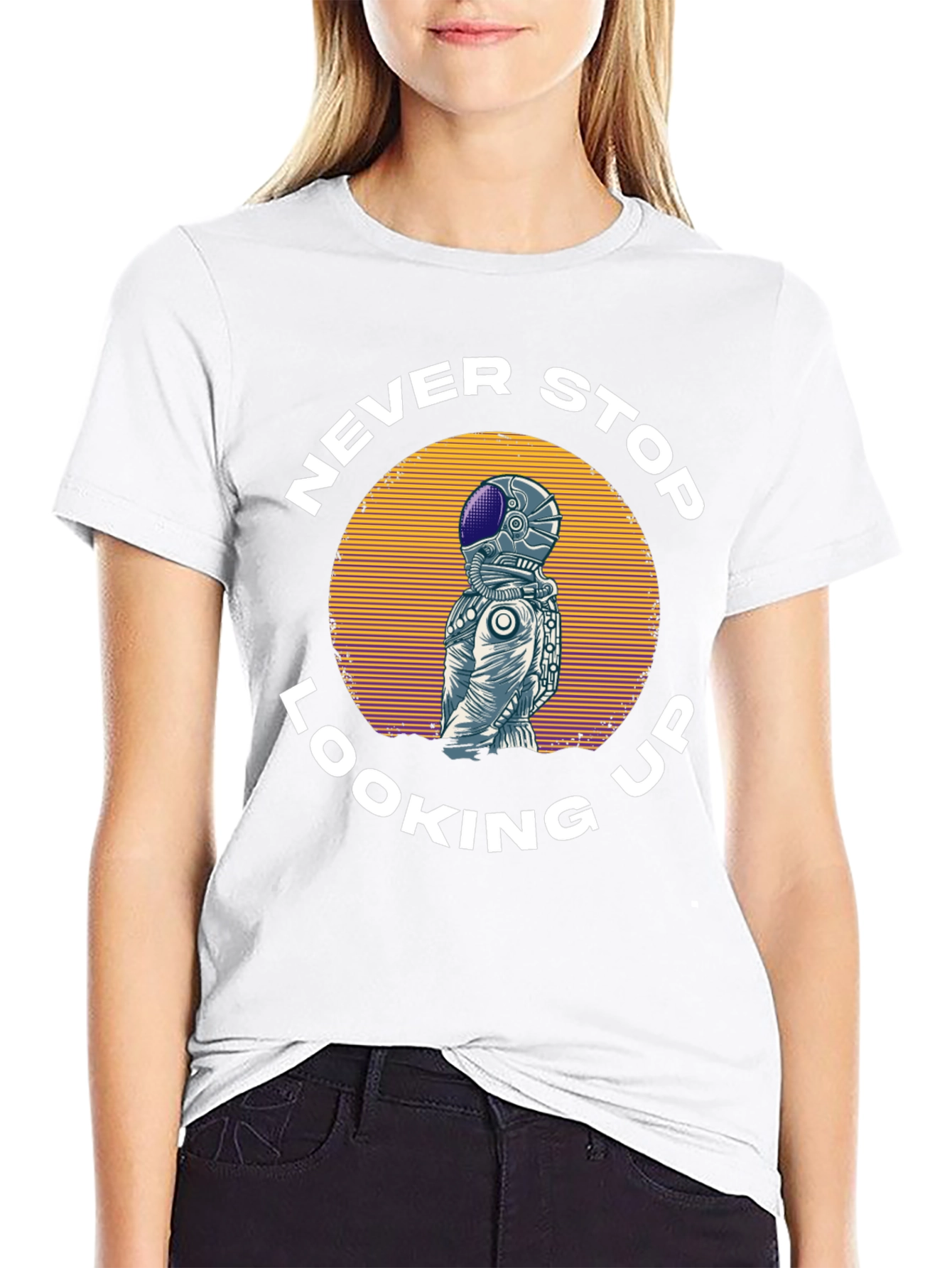 Never Stop Looking Up Astronaut T-Shirt