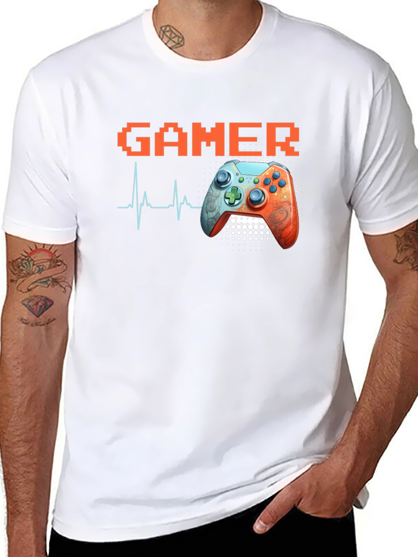 Gamer Heartbeat Black T-Shirt