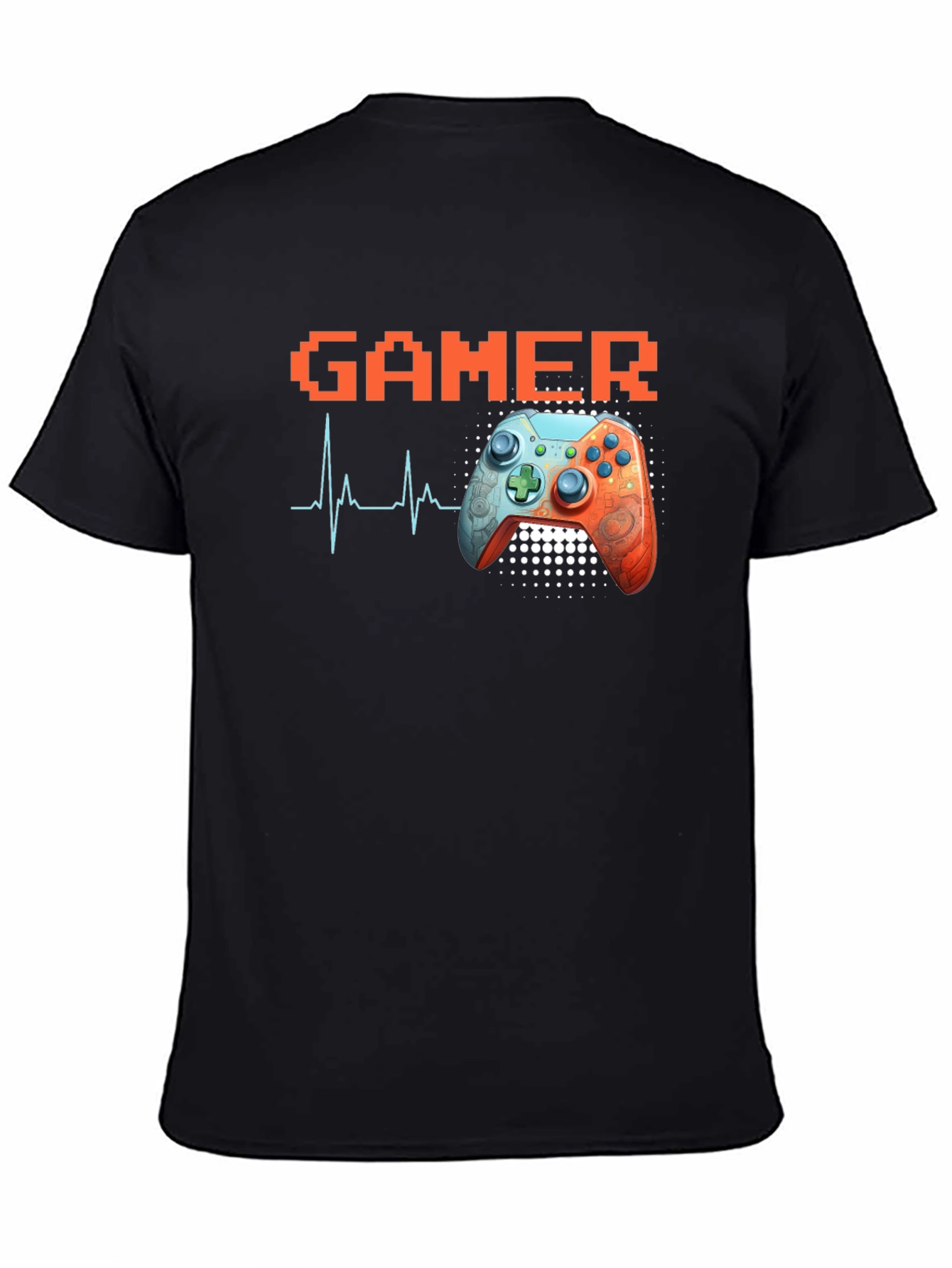 Gamer Heartbeat Black T-Shirt