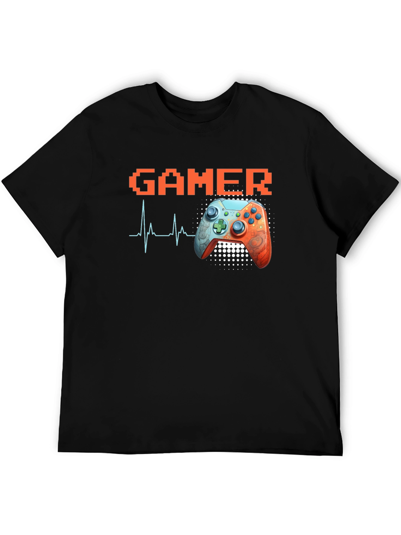 Gamer Heartbeat Black T-Shirt