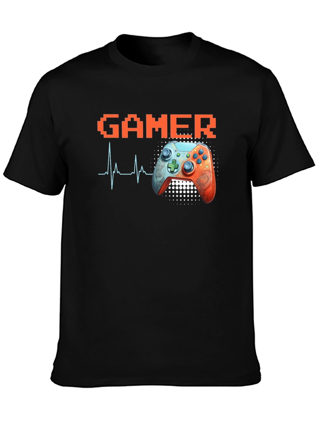 Gamer Heartbeat Black T-Shirt