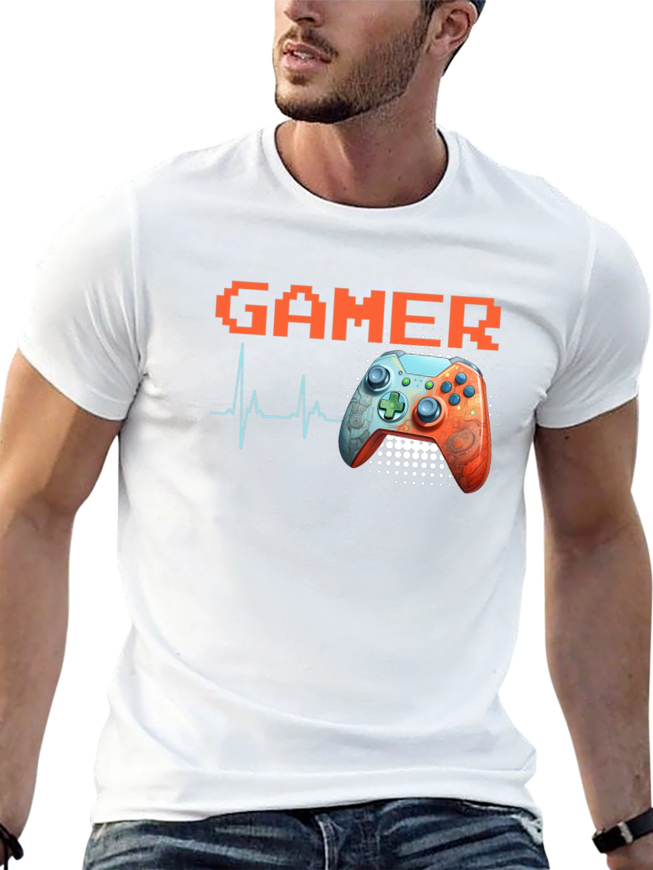 Gamer Heartbeat Black T-Shirt