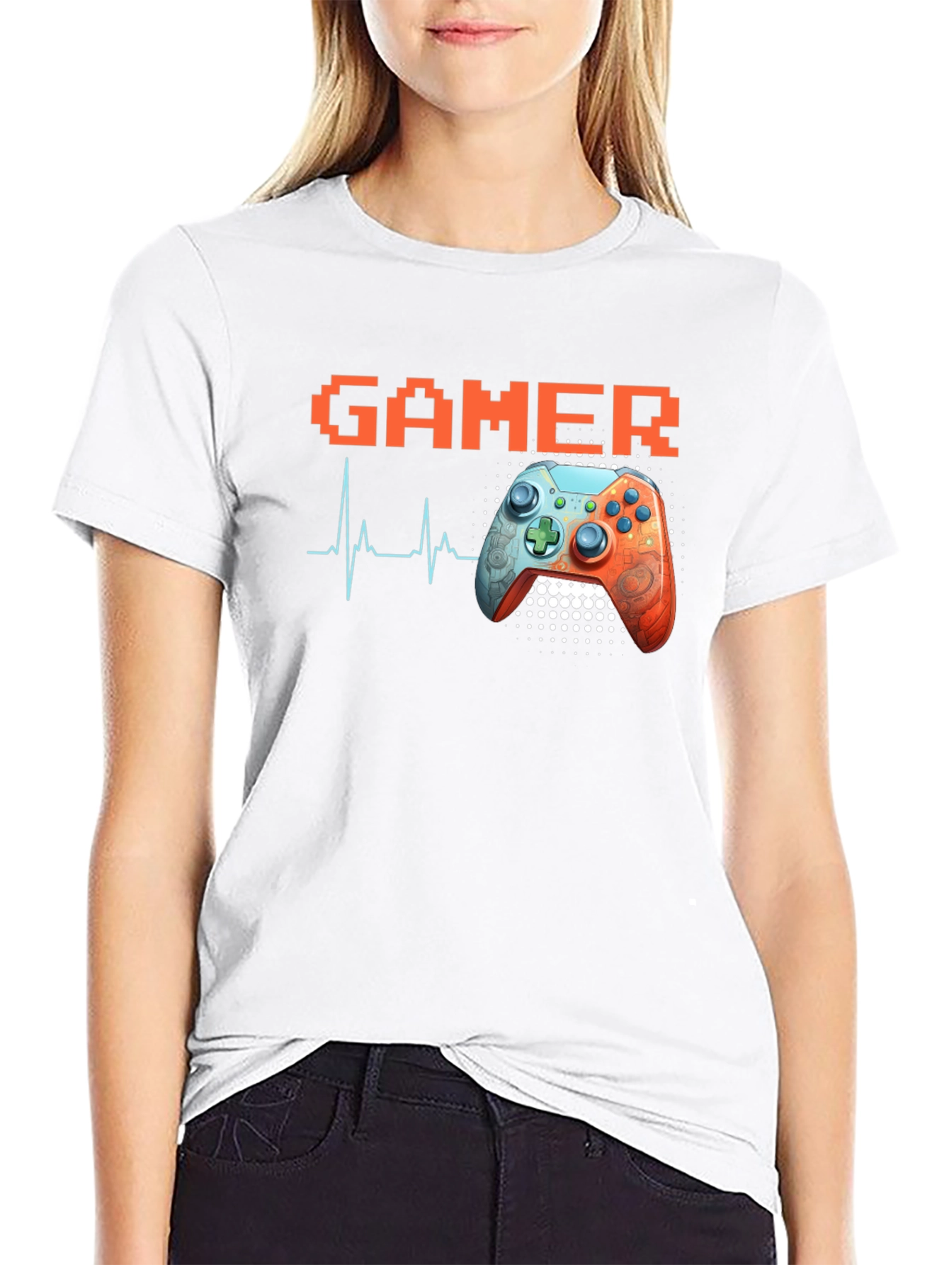 Gamer Heartbeat Black T-Shirt
