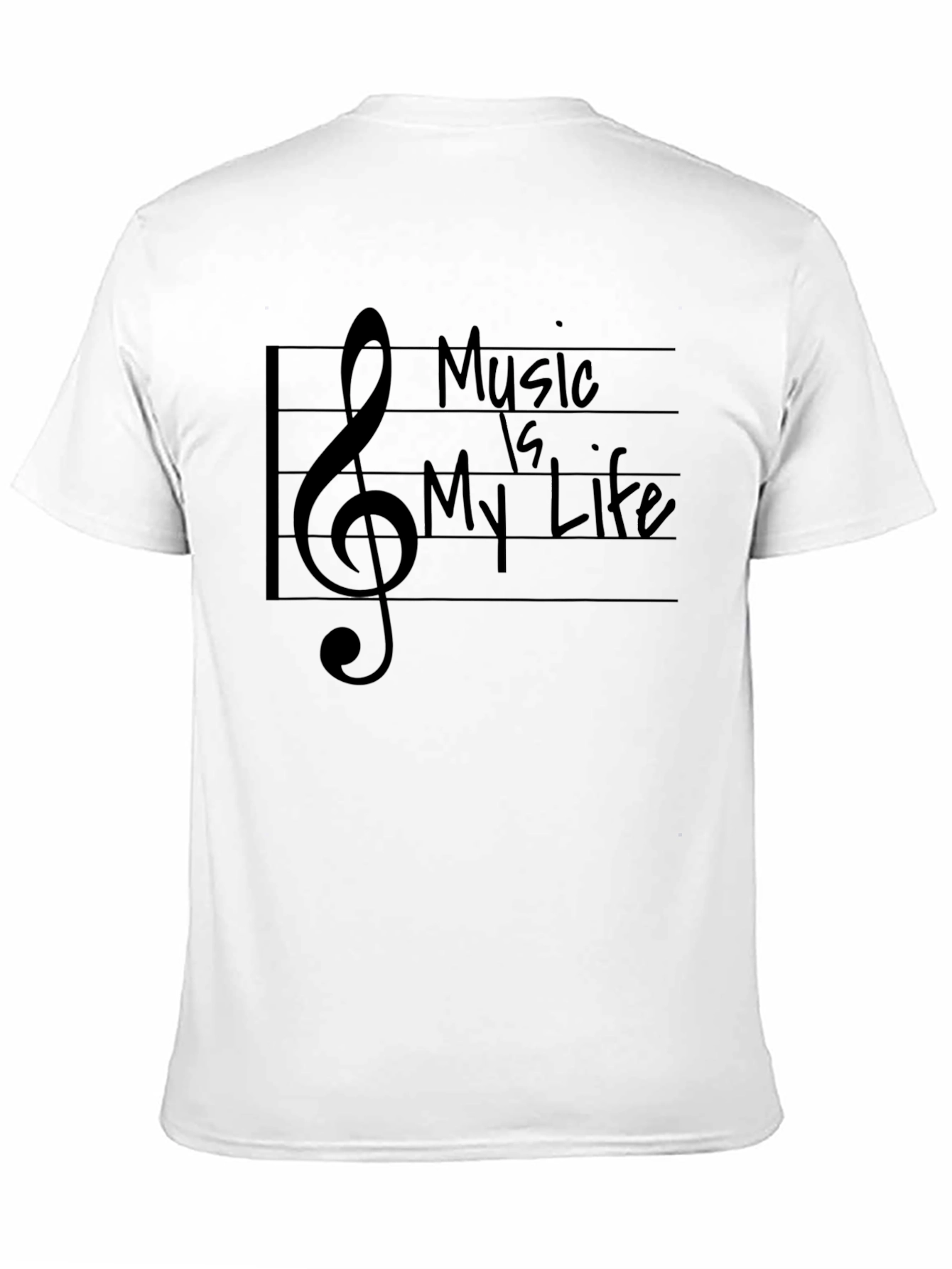 Music is My Life Graphic Tee - Black