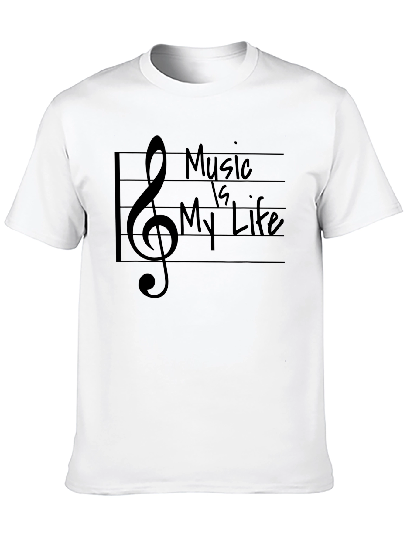 Music is My Life Graphic Tee - Black