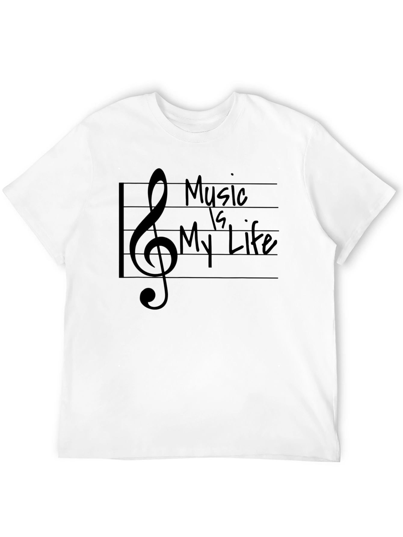Music is My Life Graphic Tee - Black