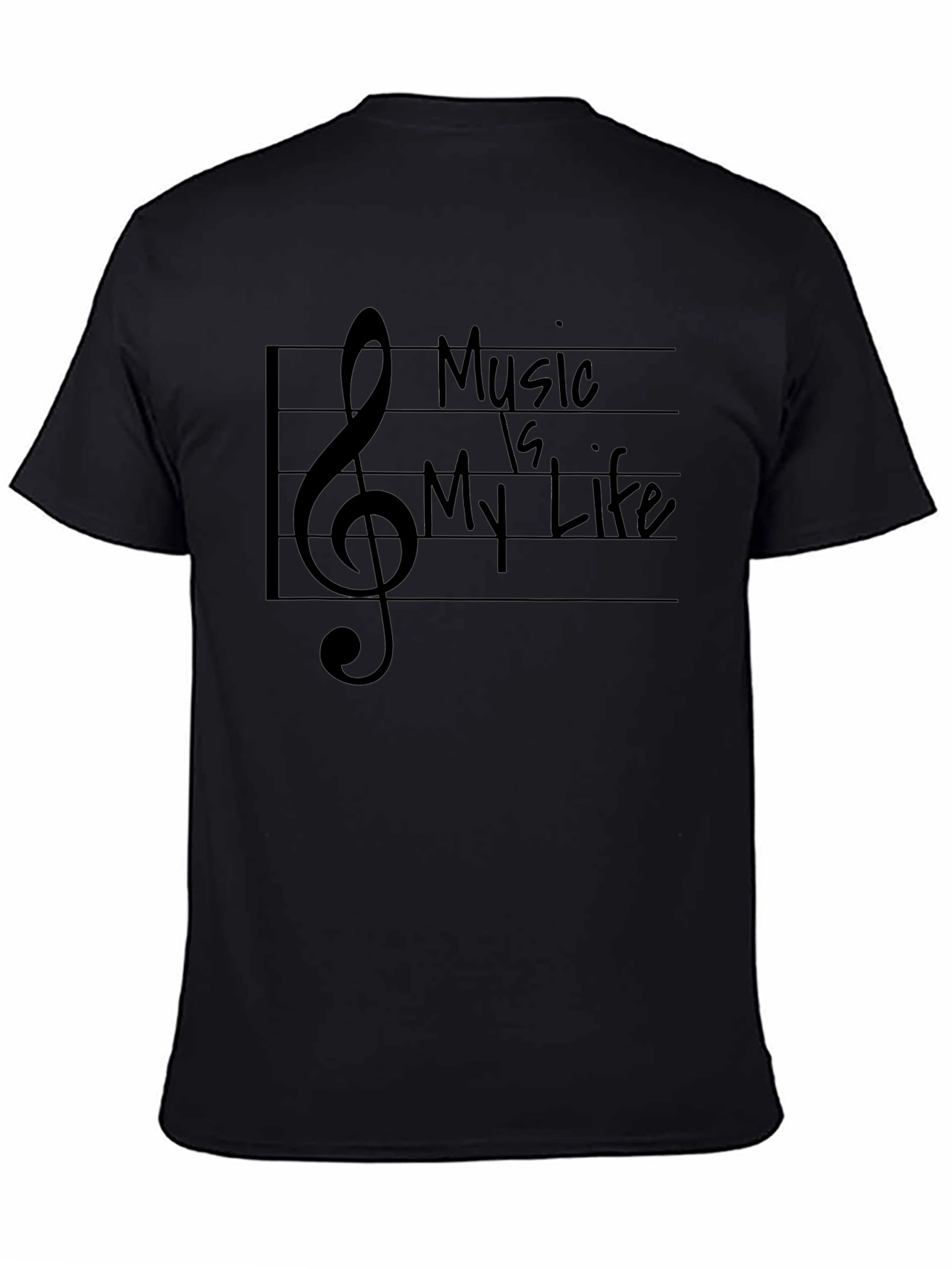 Music is My Life Graphic Tee - Black