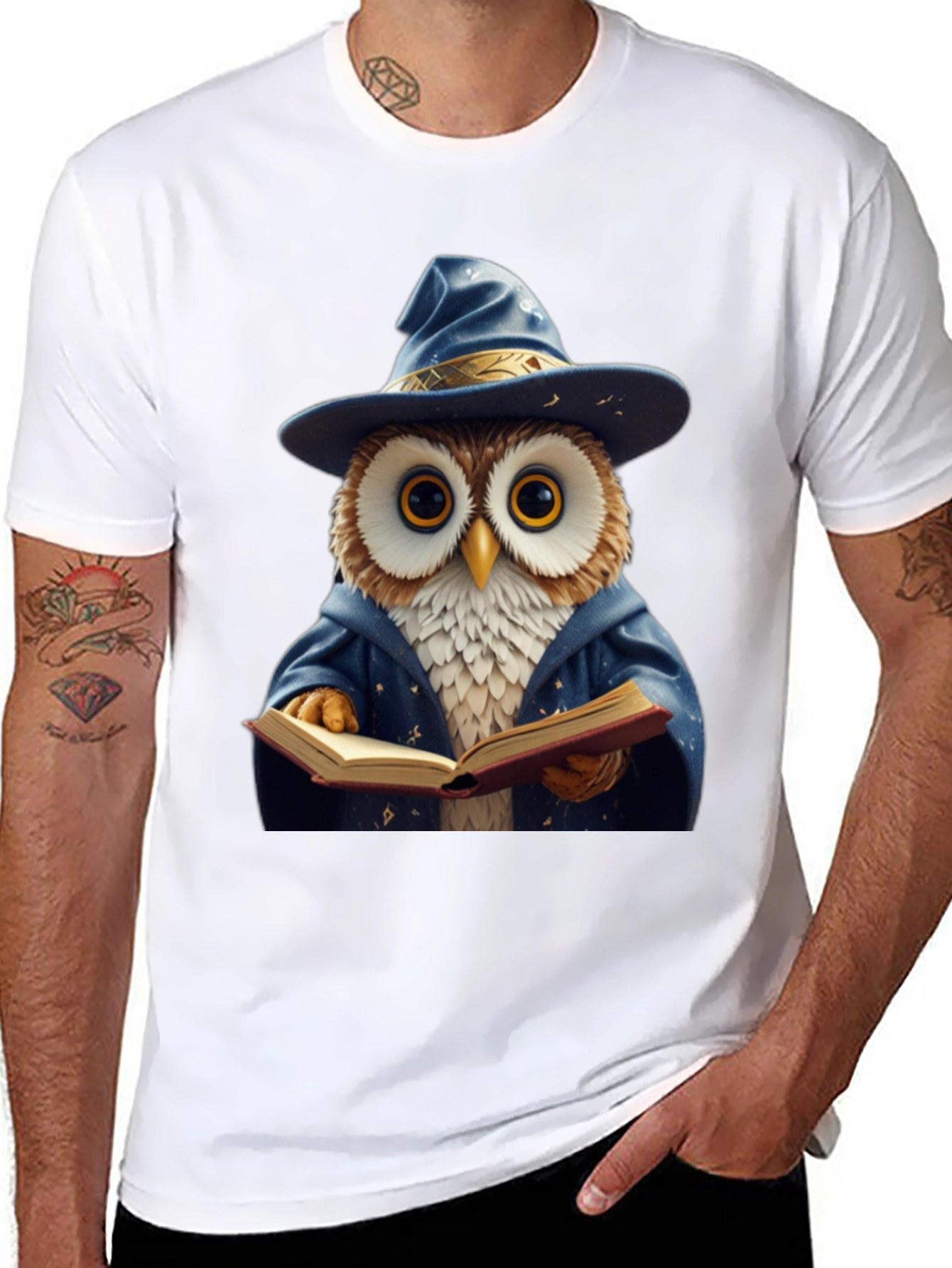 Wizard Owl T-Shirt - Funny Bookworm Tee