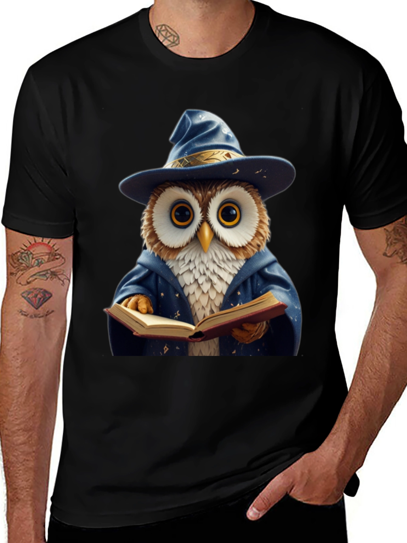 Wizard Owl T-Shirt - Funny Bookworm Tee
