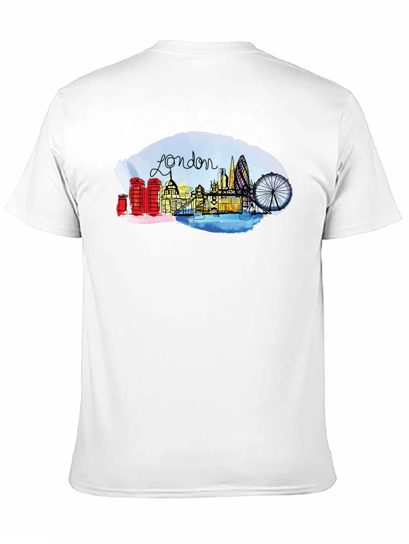 London Skyline Graphic Tee - Black Cotton Blend