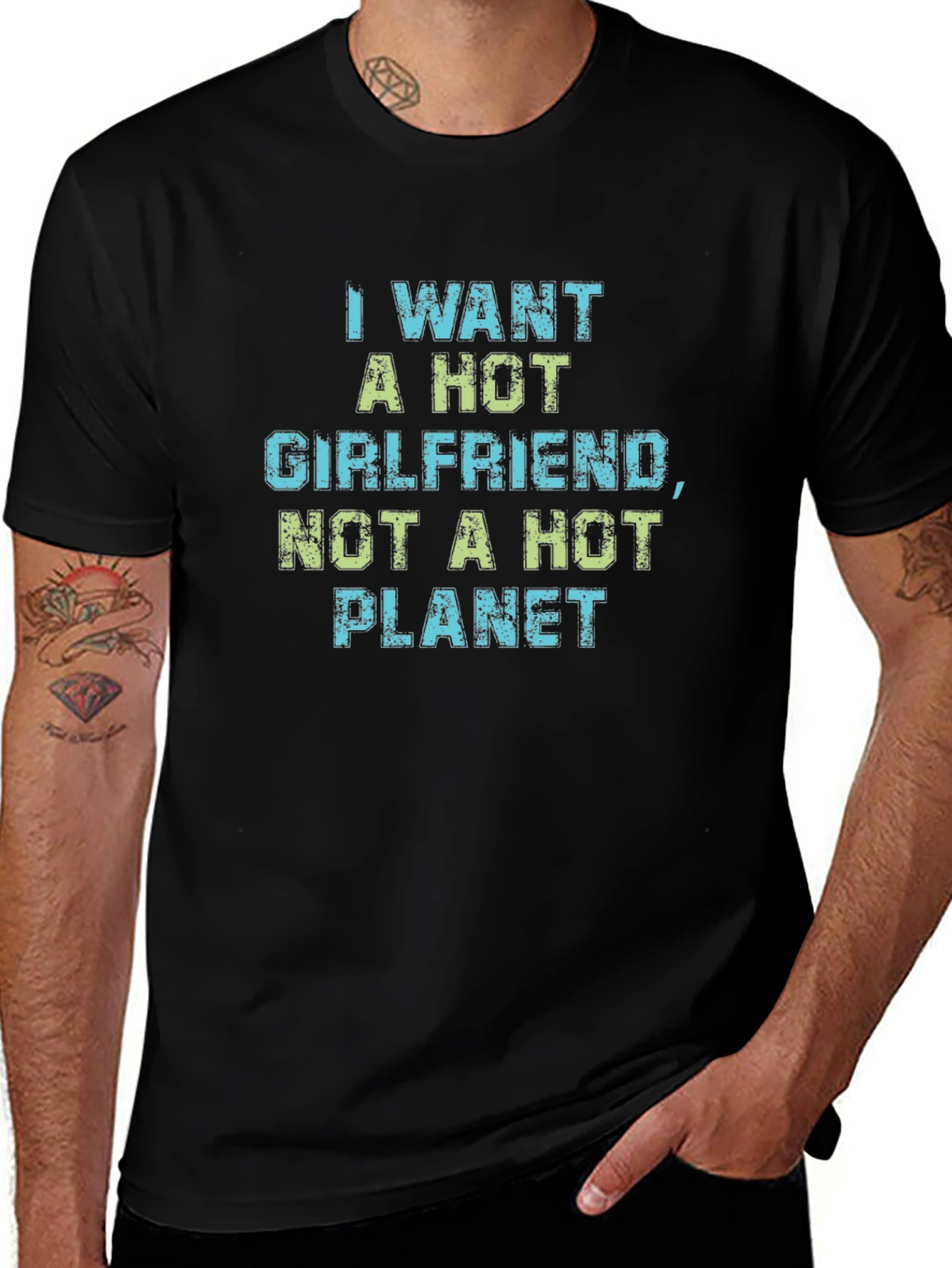 Funny Hot Girlfriend Not Hot Planet Graphic Tee