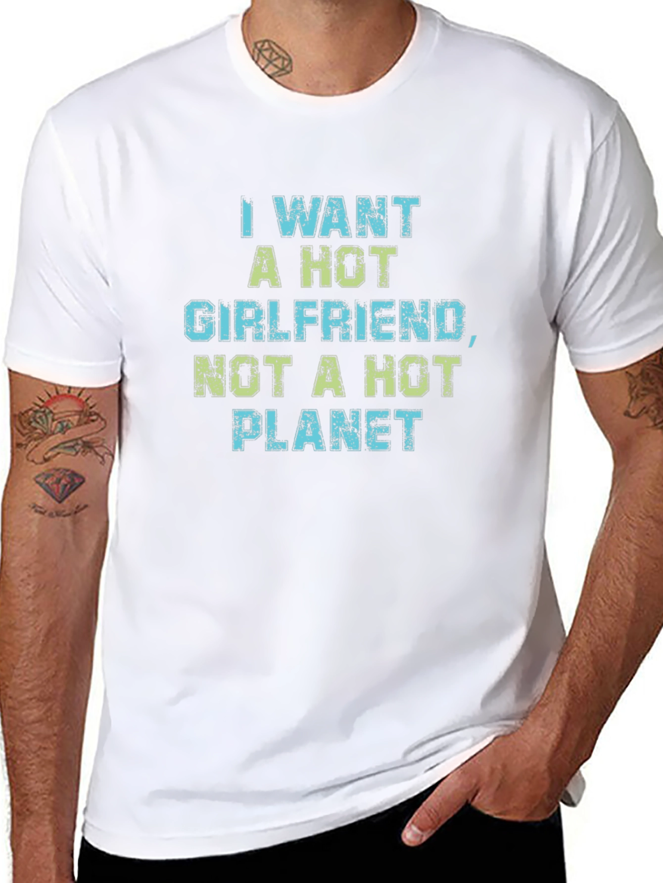 Funny Hot Girlfriend Not Hot Planet Graphic Tee