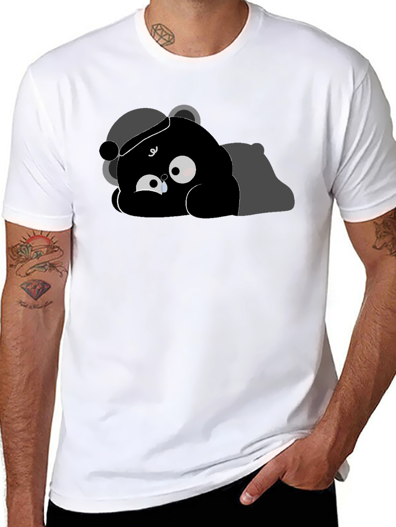 Crying Bear Graphic T-Shirt - Soft Cotton Tee
