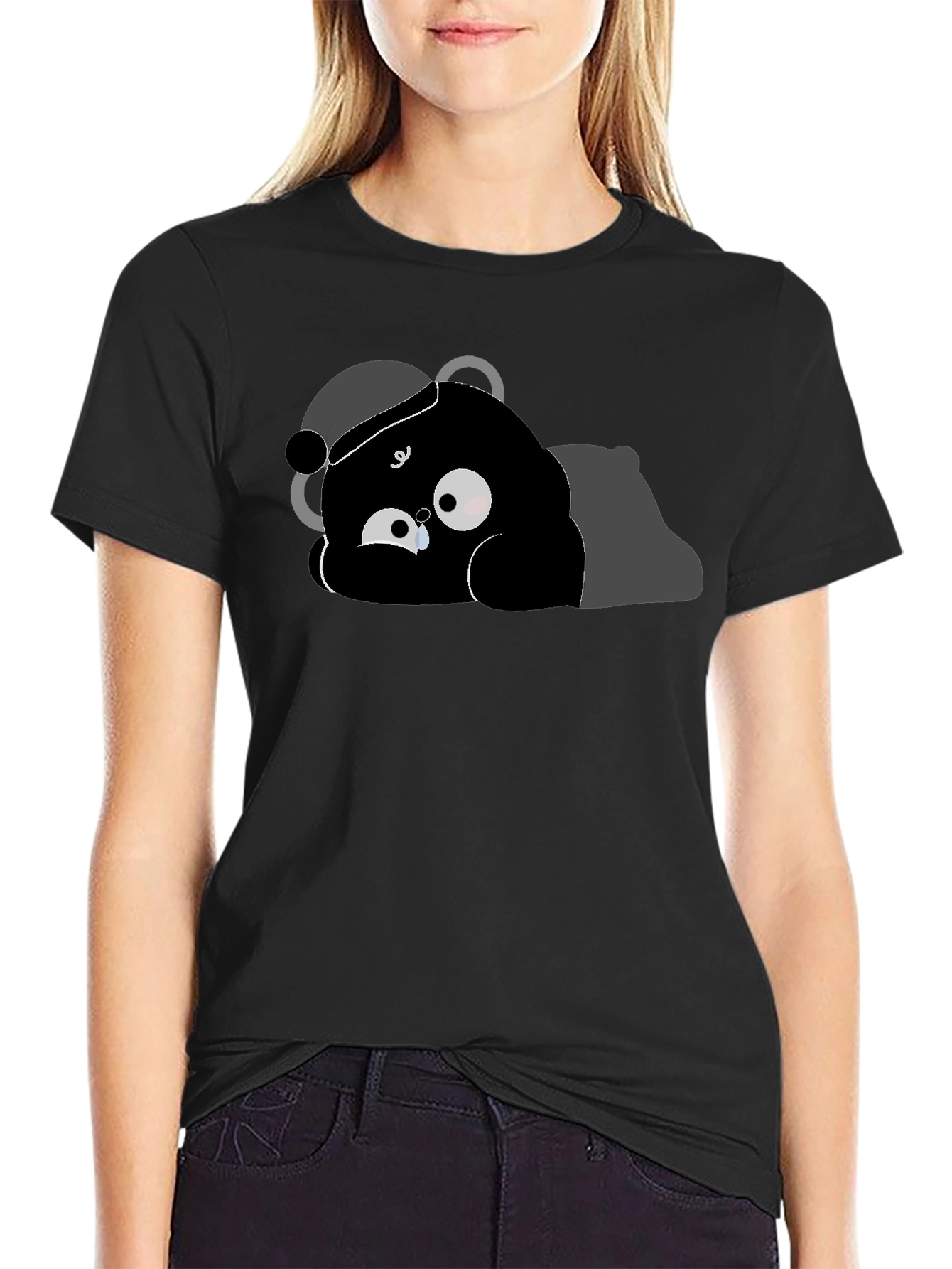 Crying Bear Graphic T-Shirt - Soft Cotton Tee