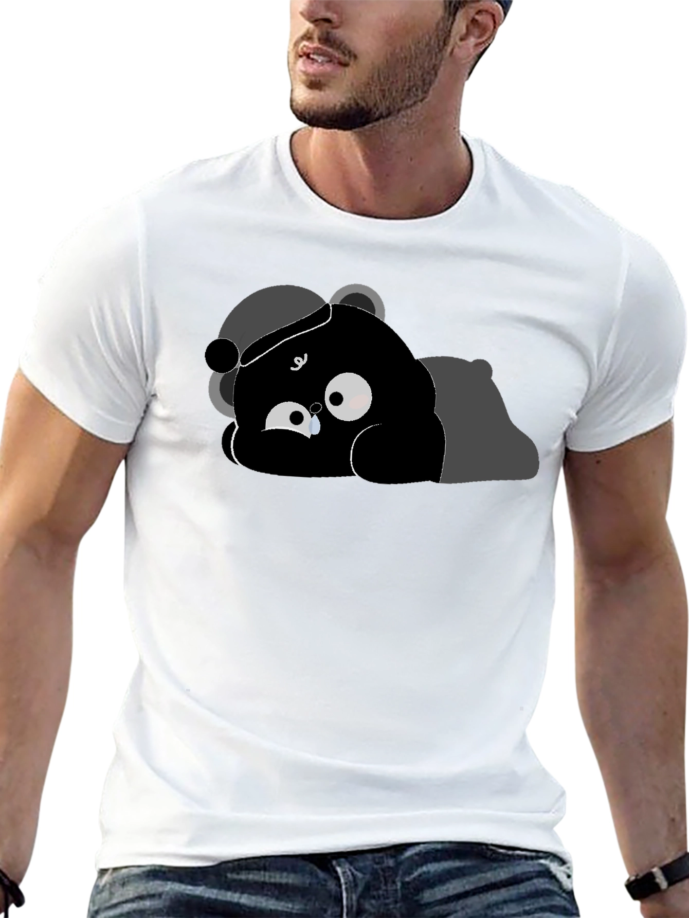 Crying Bear Graphic T-Shirt - Soft Cotton Tee