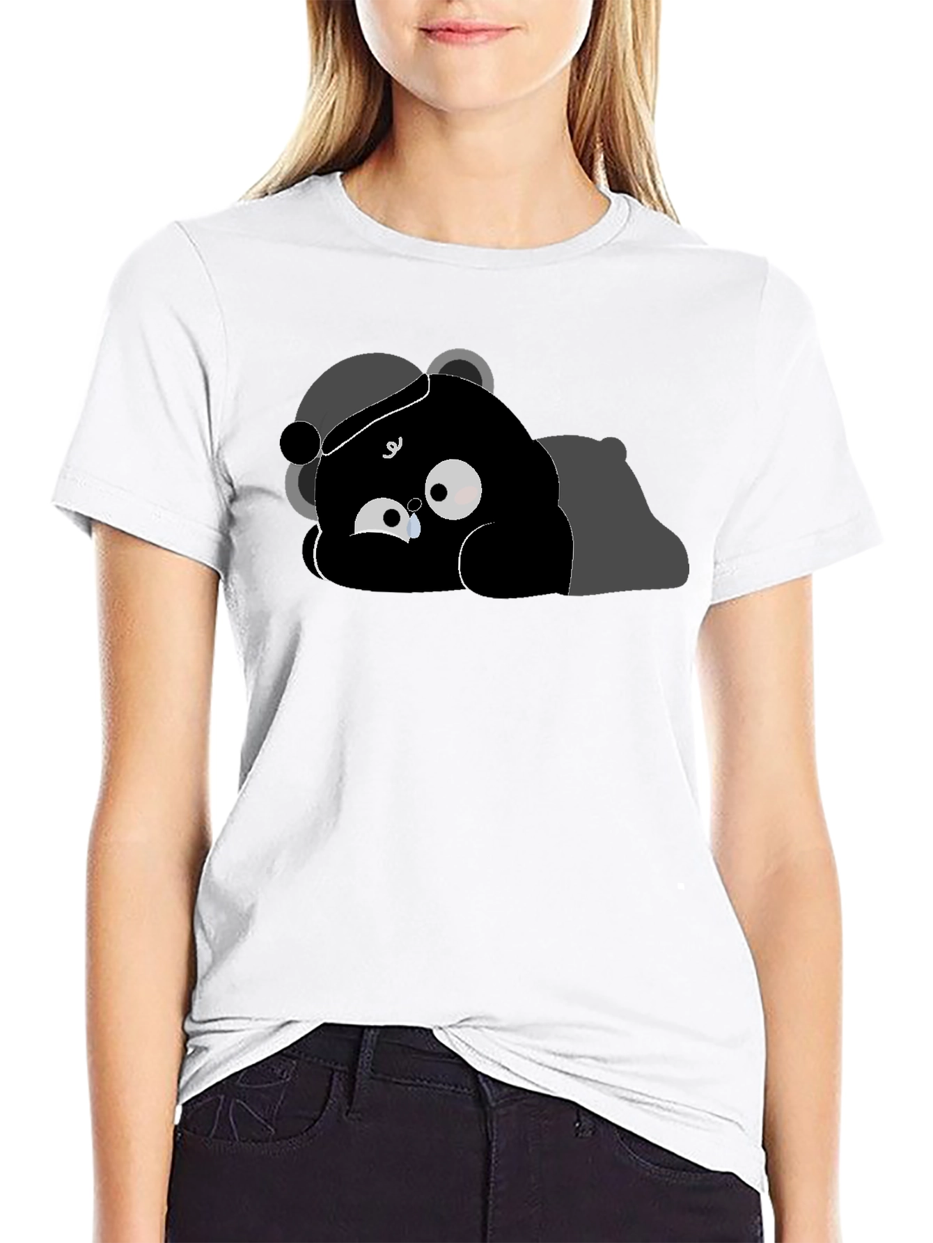 Crying Bear Graphic T-Shirt - Soft Cotton Tee