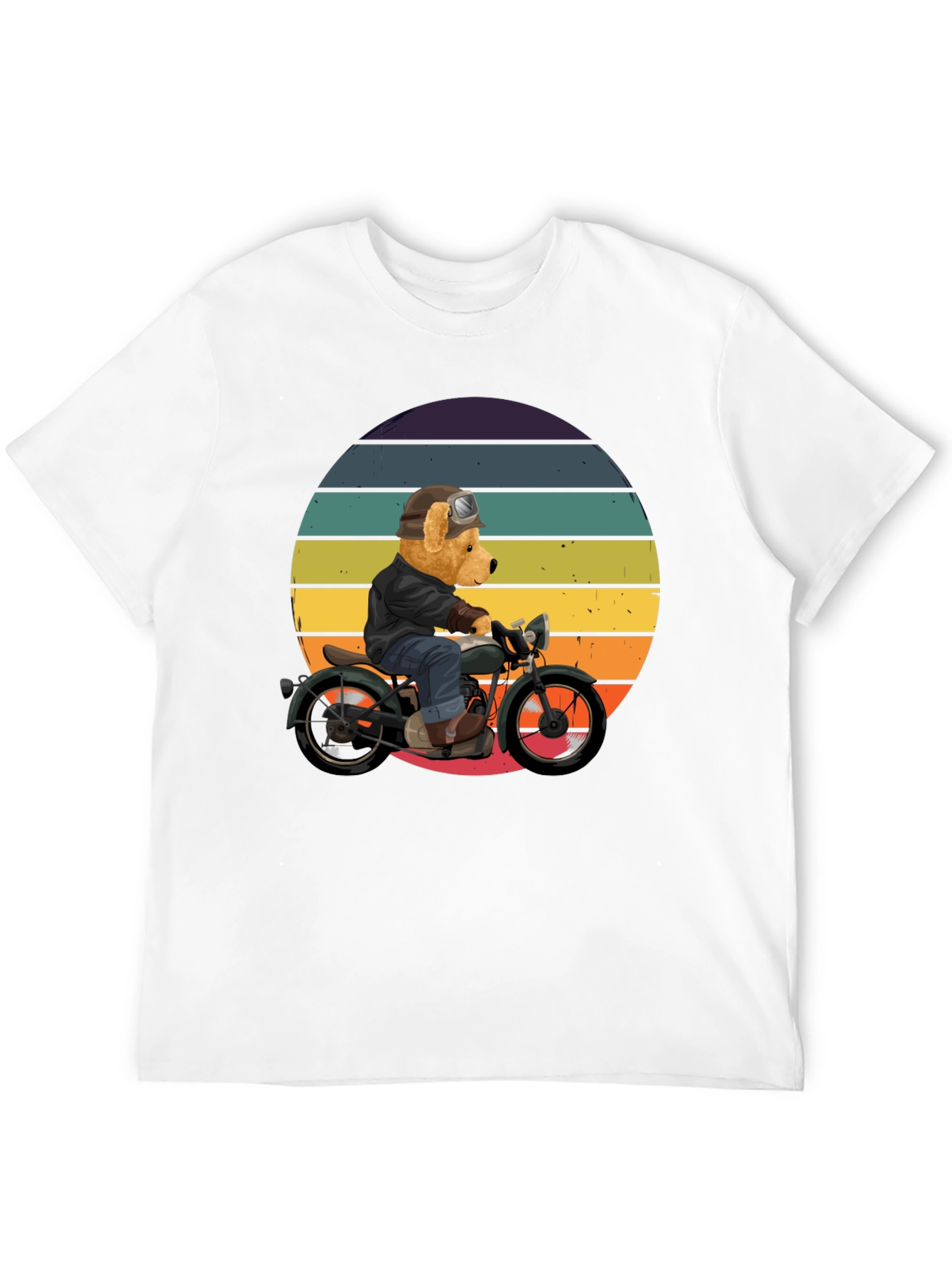 Bear Biker T-Shirt - Retro Motorcycle Design