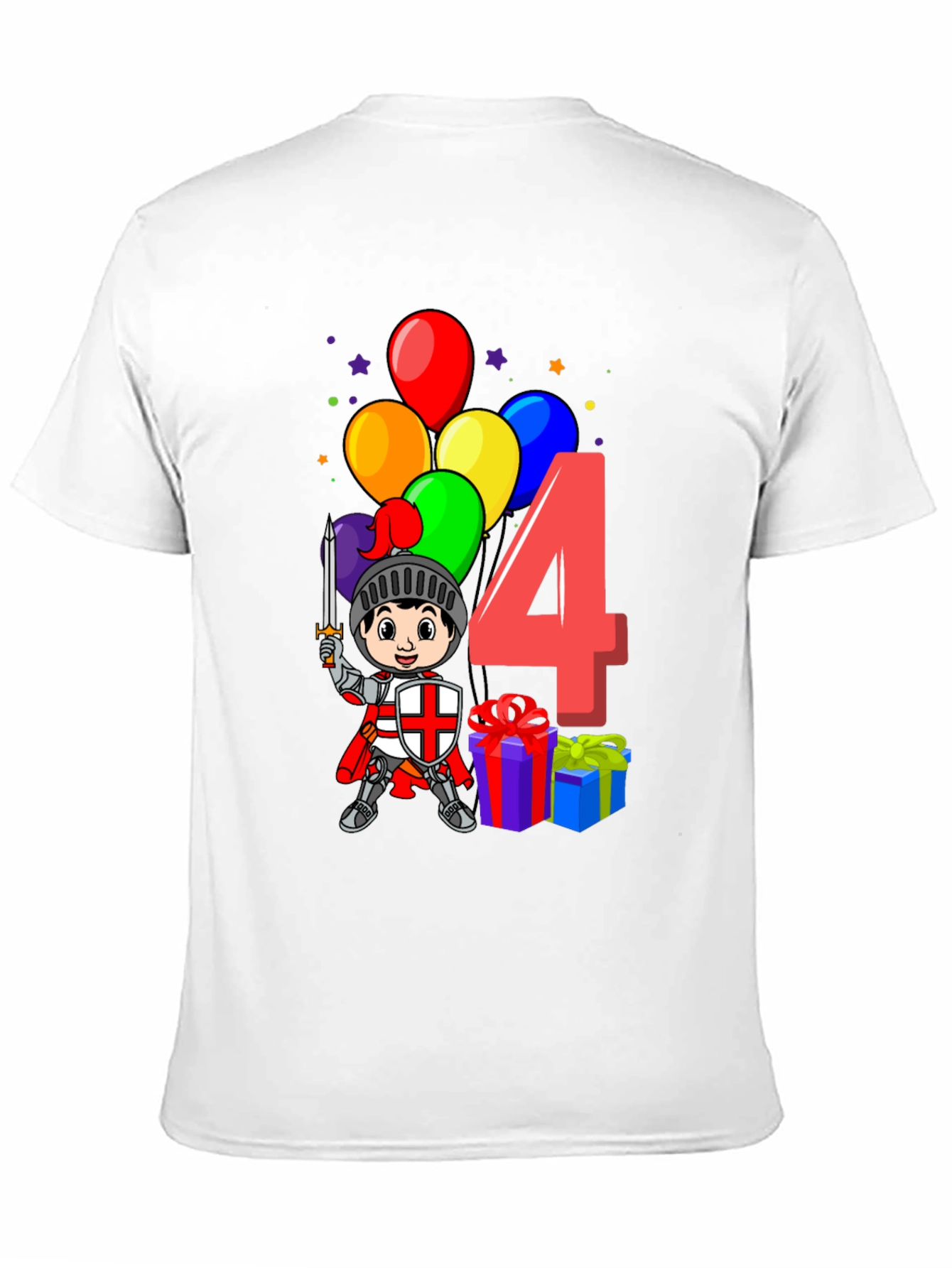 Kids Birthday Knight Number 4 T-Shirt