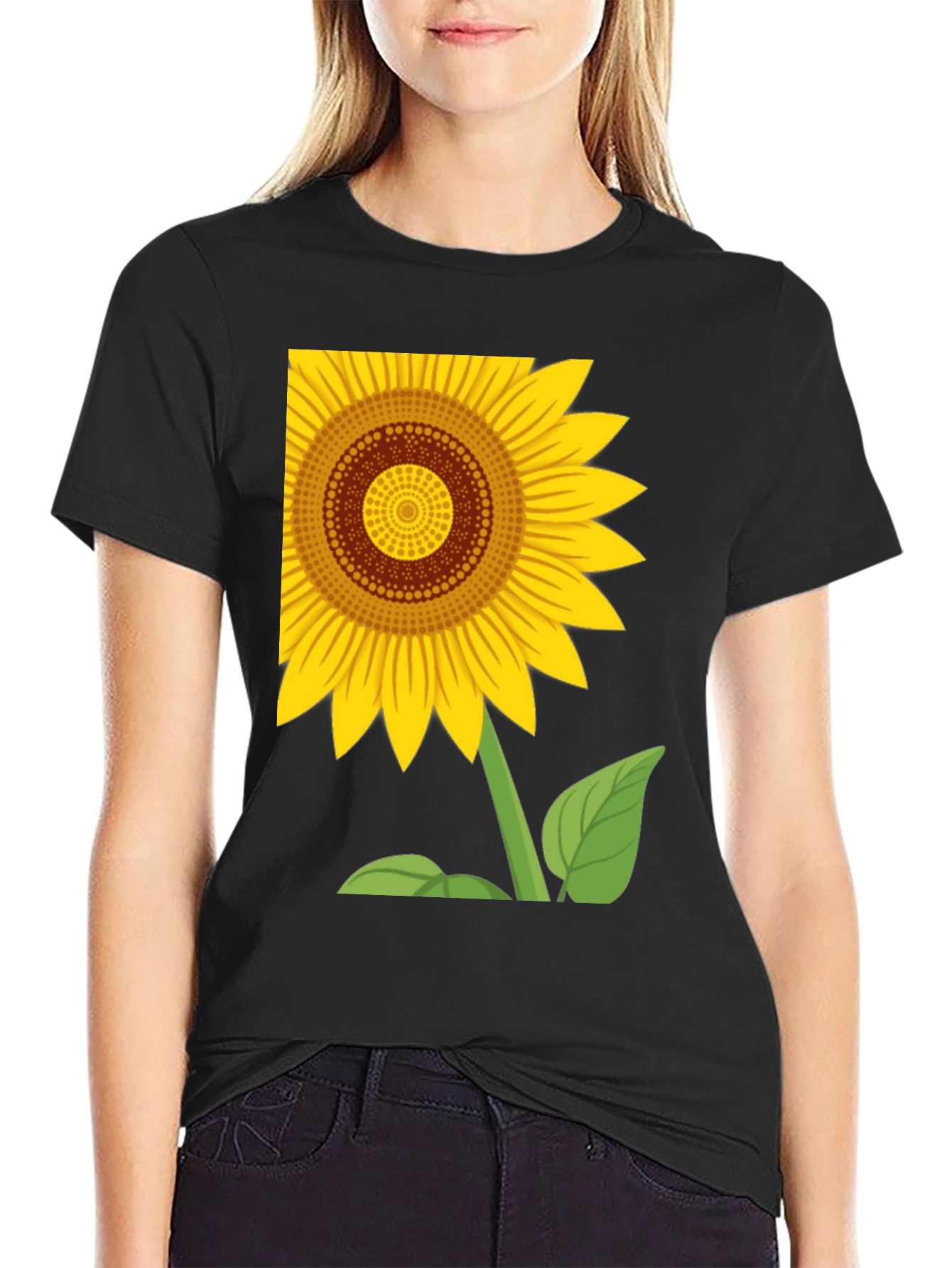 Sunflower Graphic T-Shirt - Black Cotton Tee