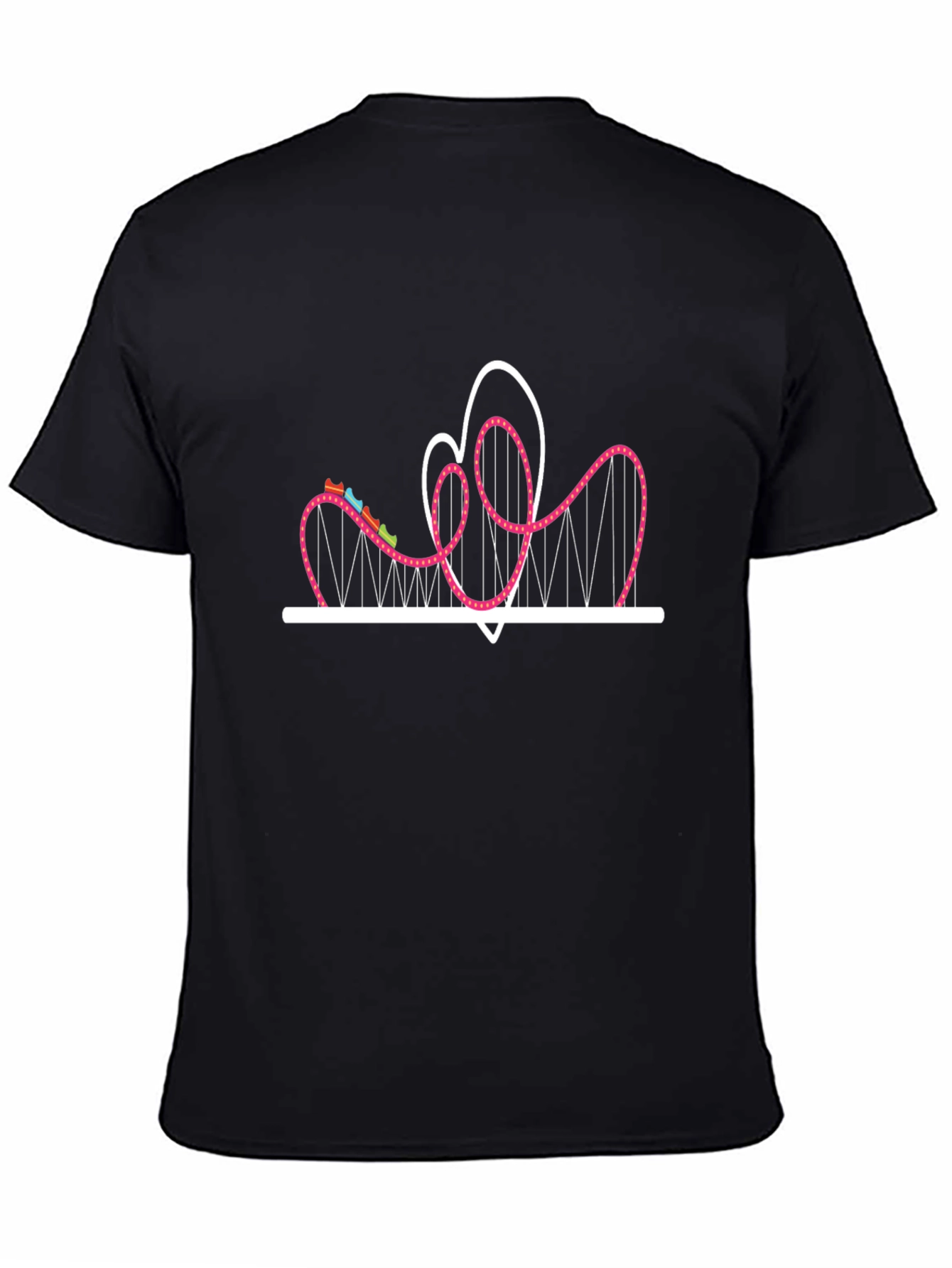 Roller Coaster Heart Graphic Tee - Black