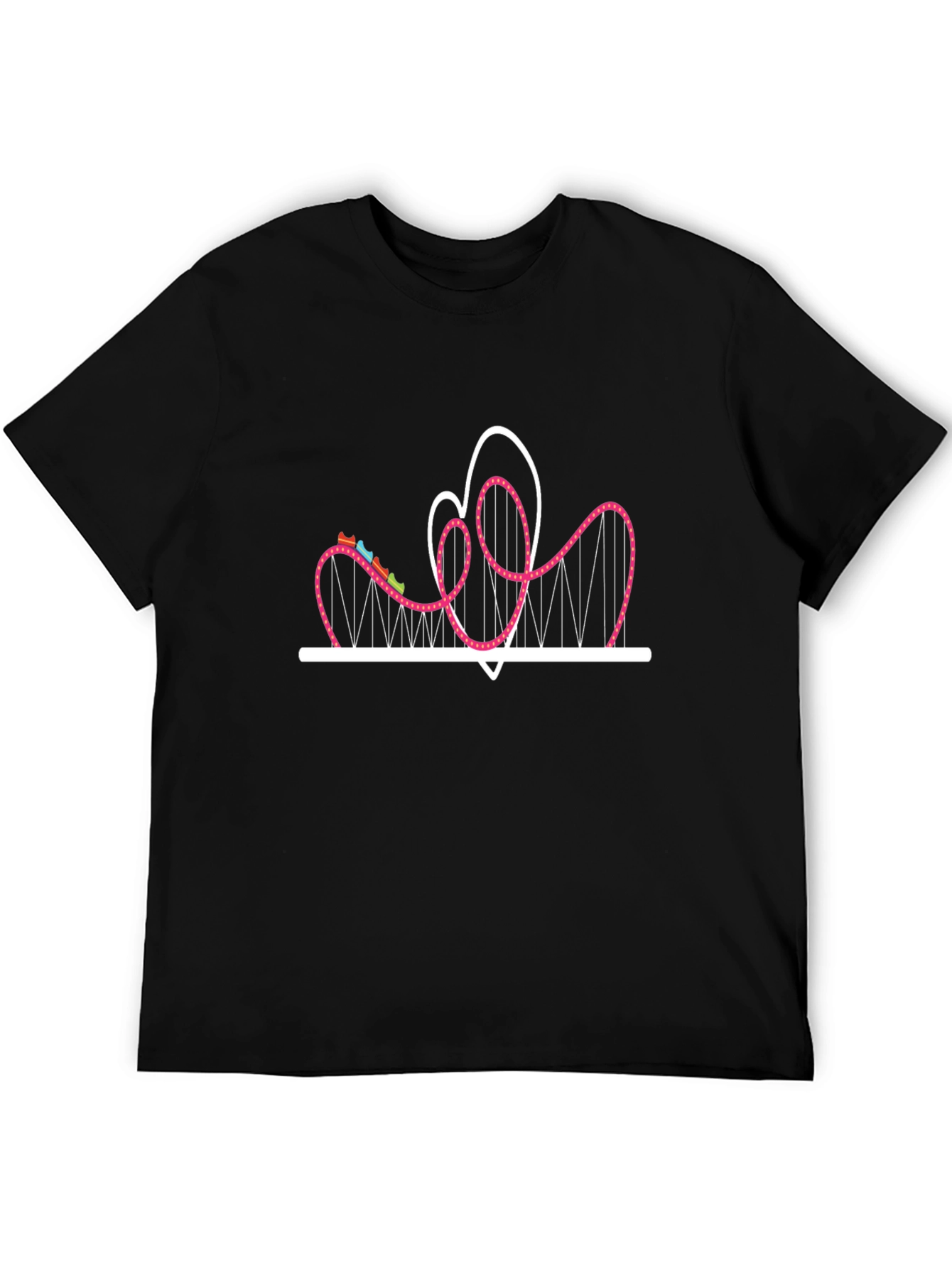 Roller Coaster Heart Graphic Tee - Black