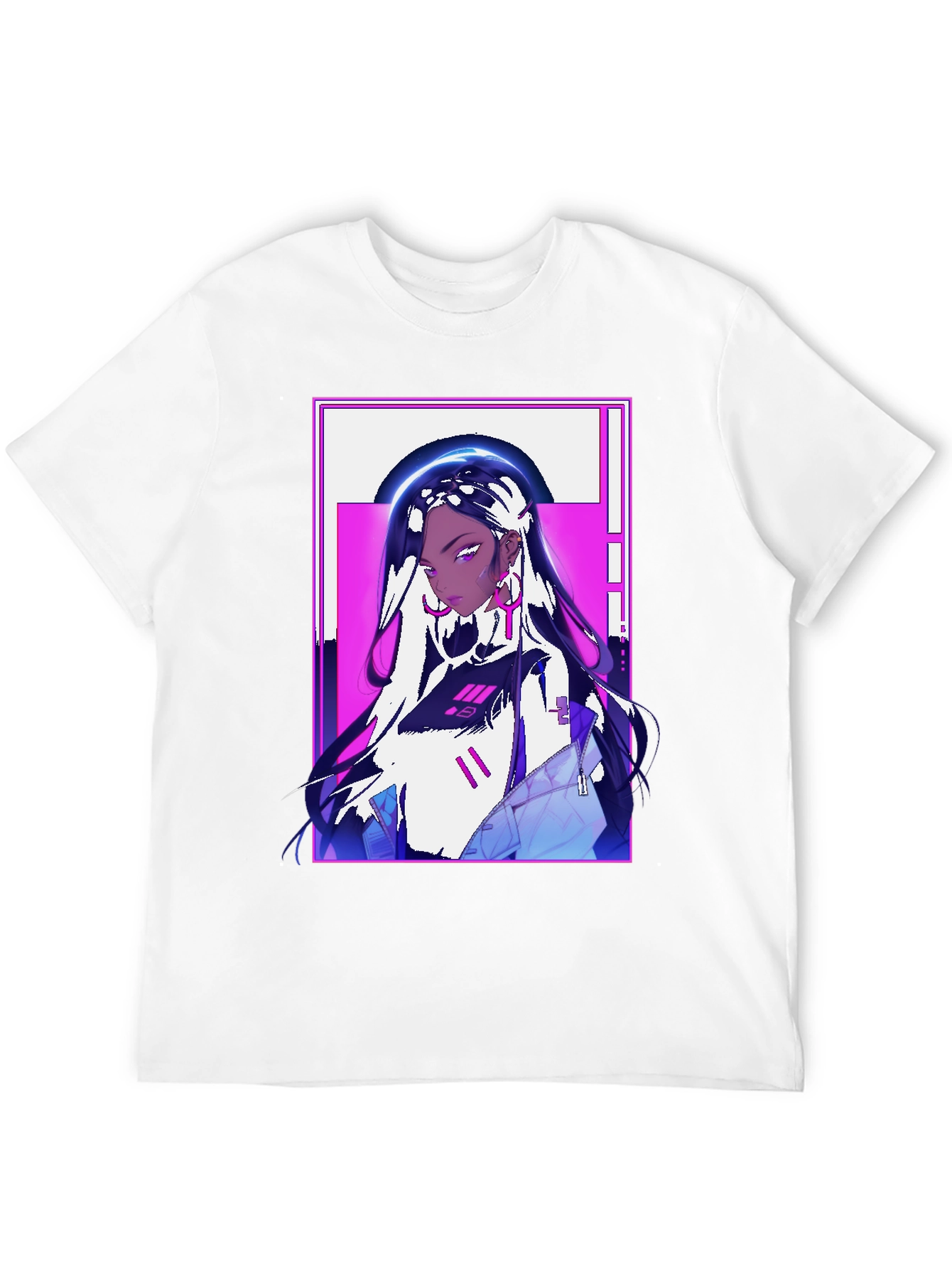 Anime Girl Graphic Print Black Tee
