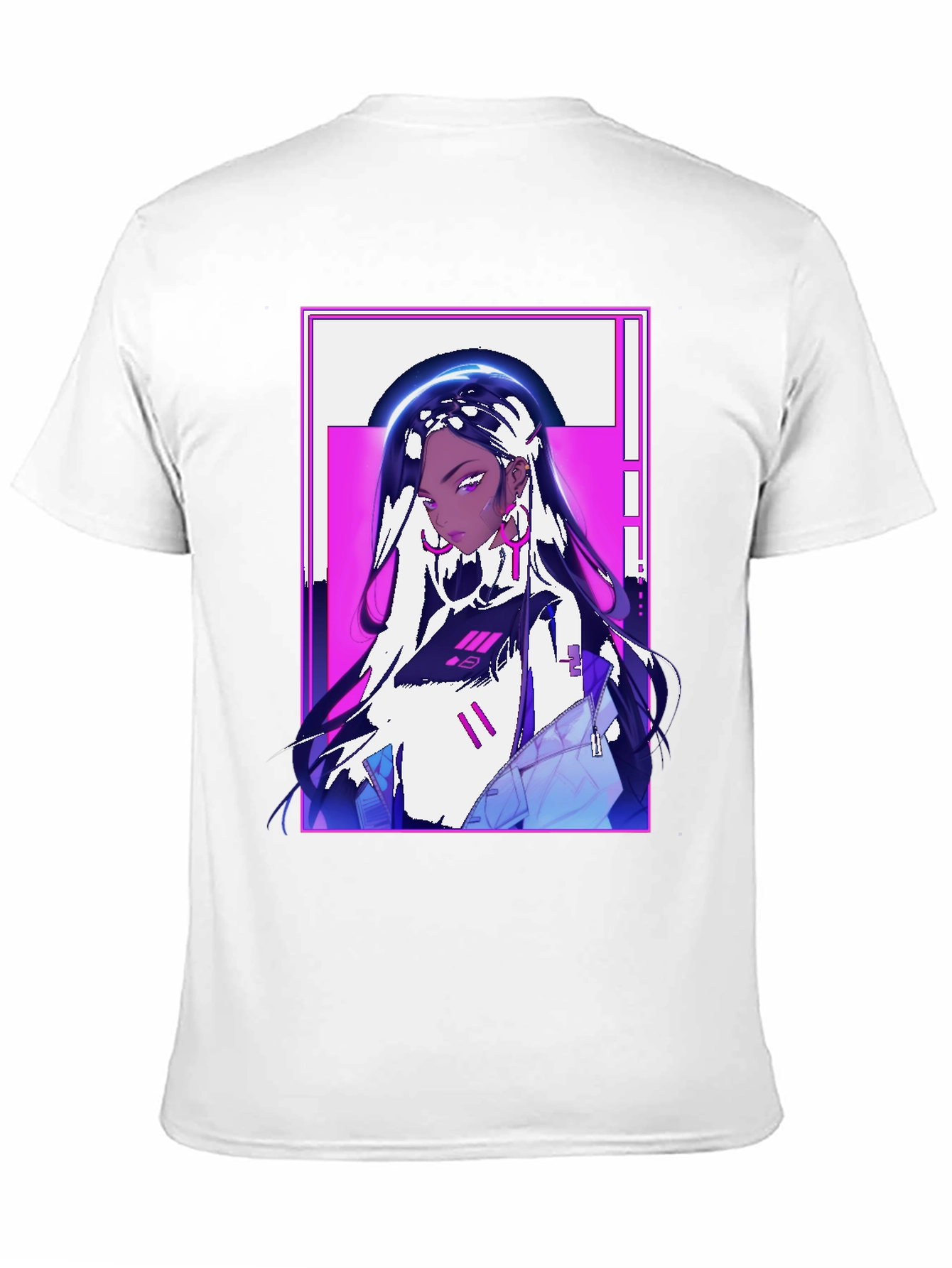 Anime Girl Graphic Print Black Tee