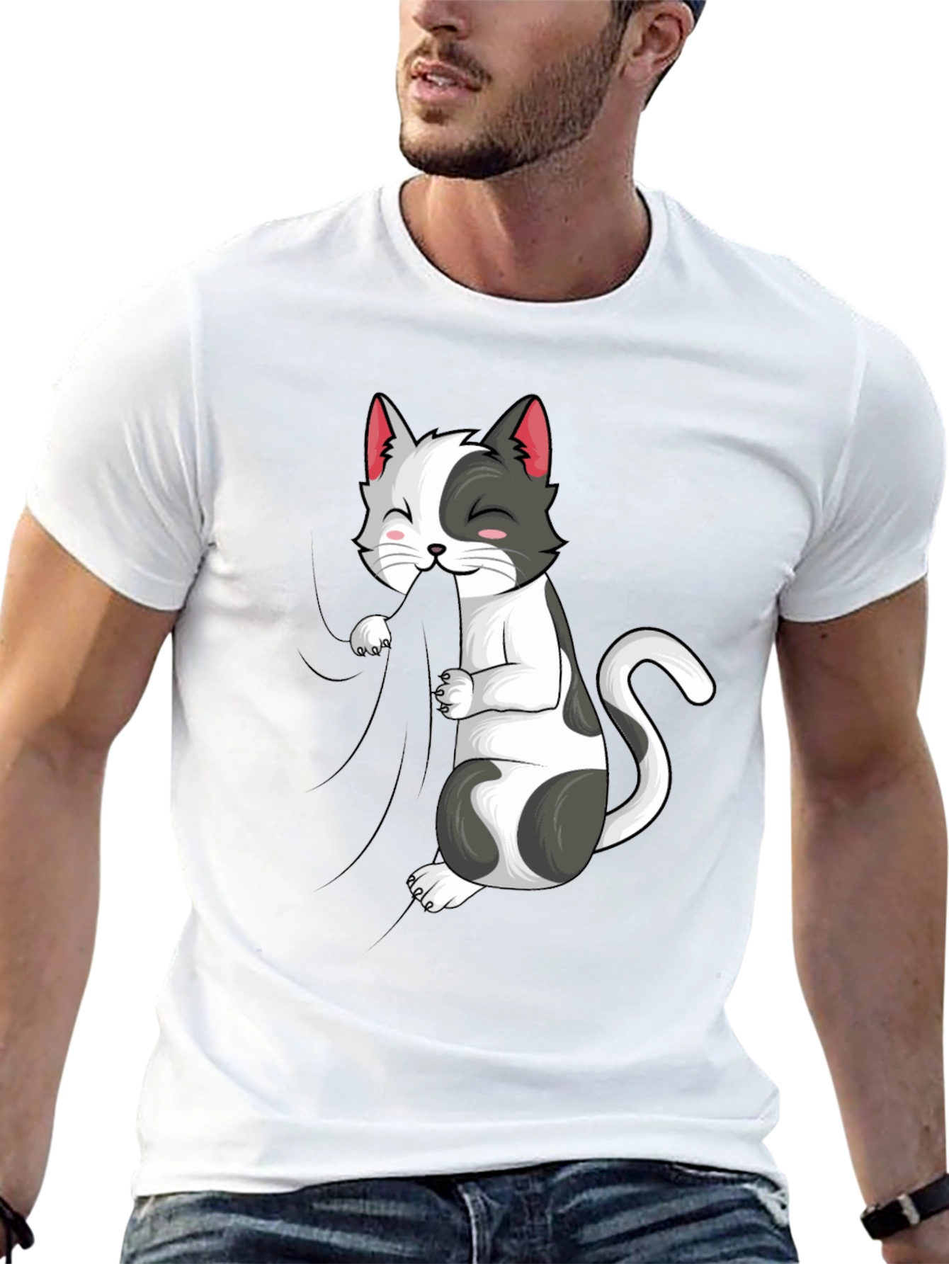 Cat Graphic Tee - Playful Kitten Design