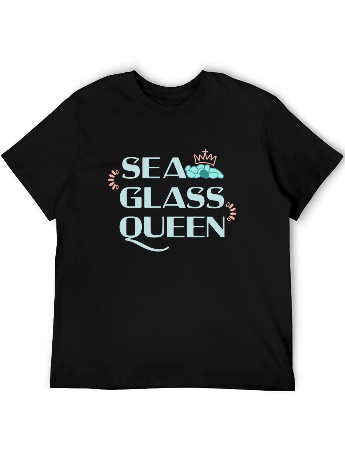 Sea Glass Queen Black T-Shirt