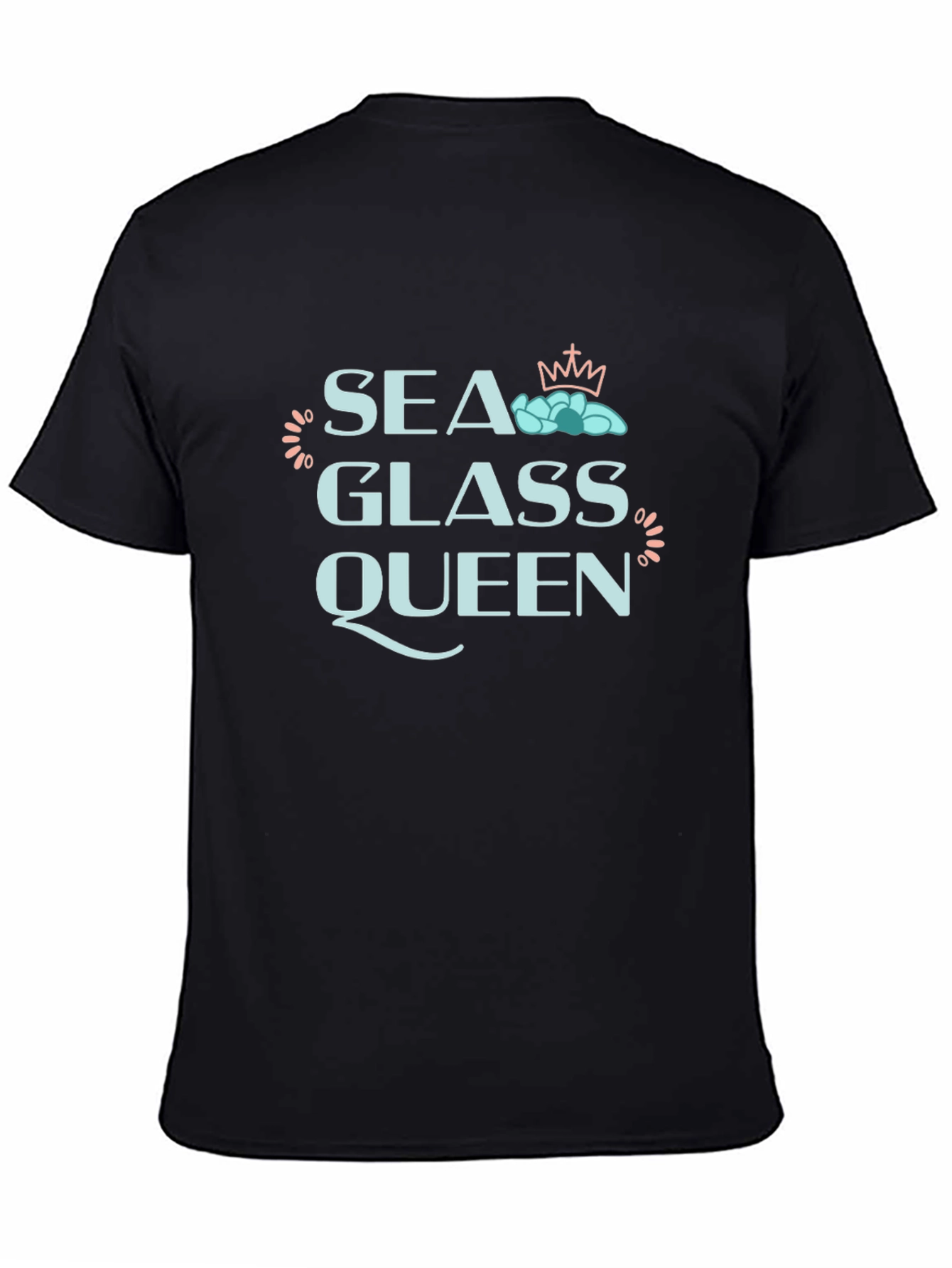 Sea Glass Queen Black T-Shirt