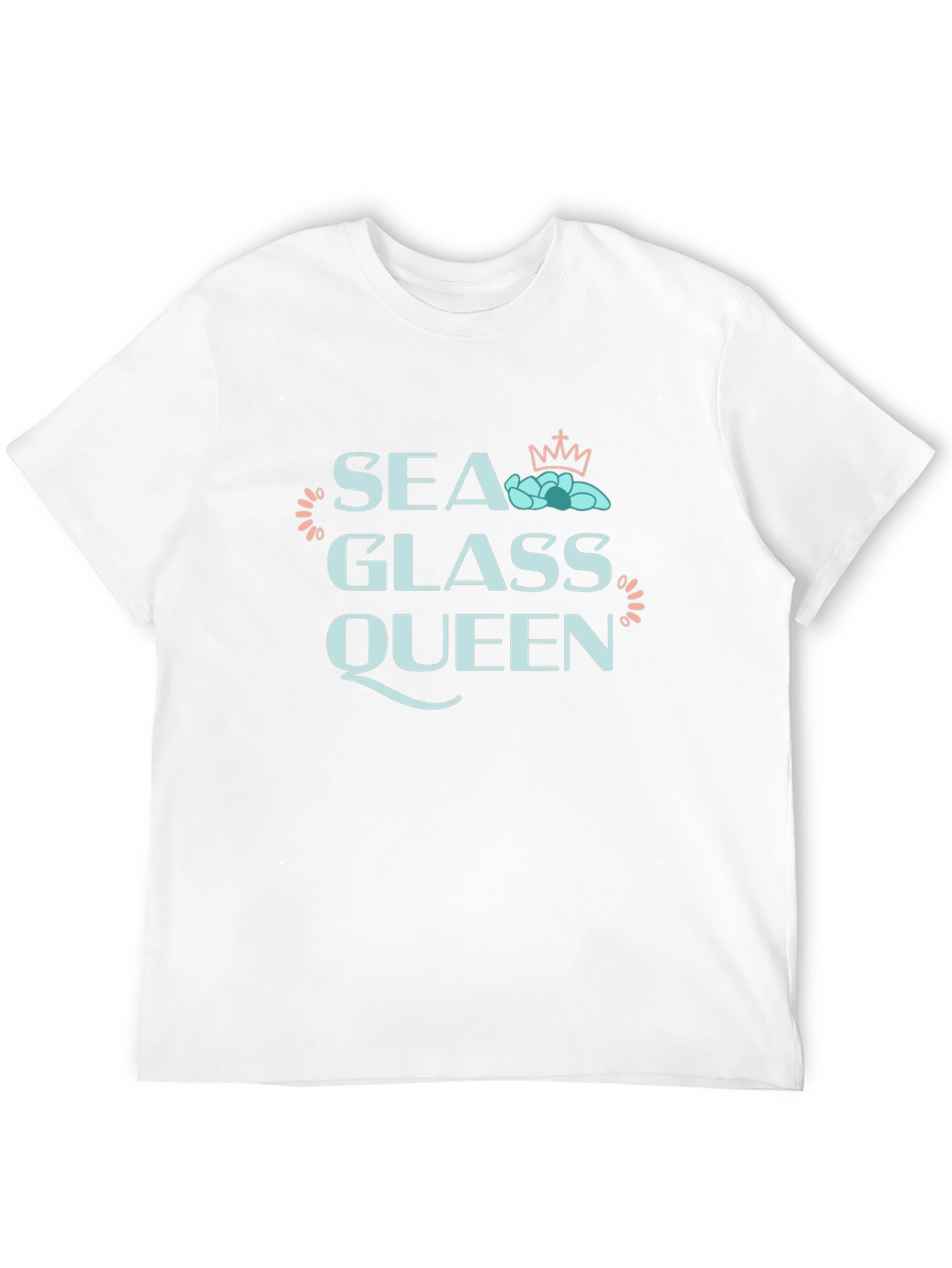 Sea Glass Queen Black T-Shirt