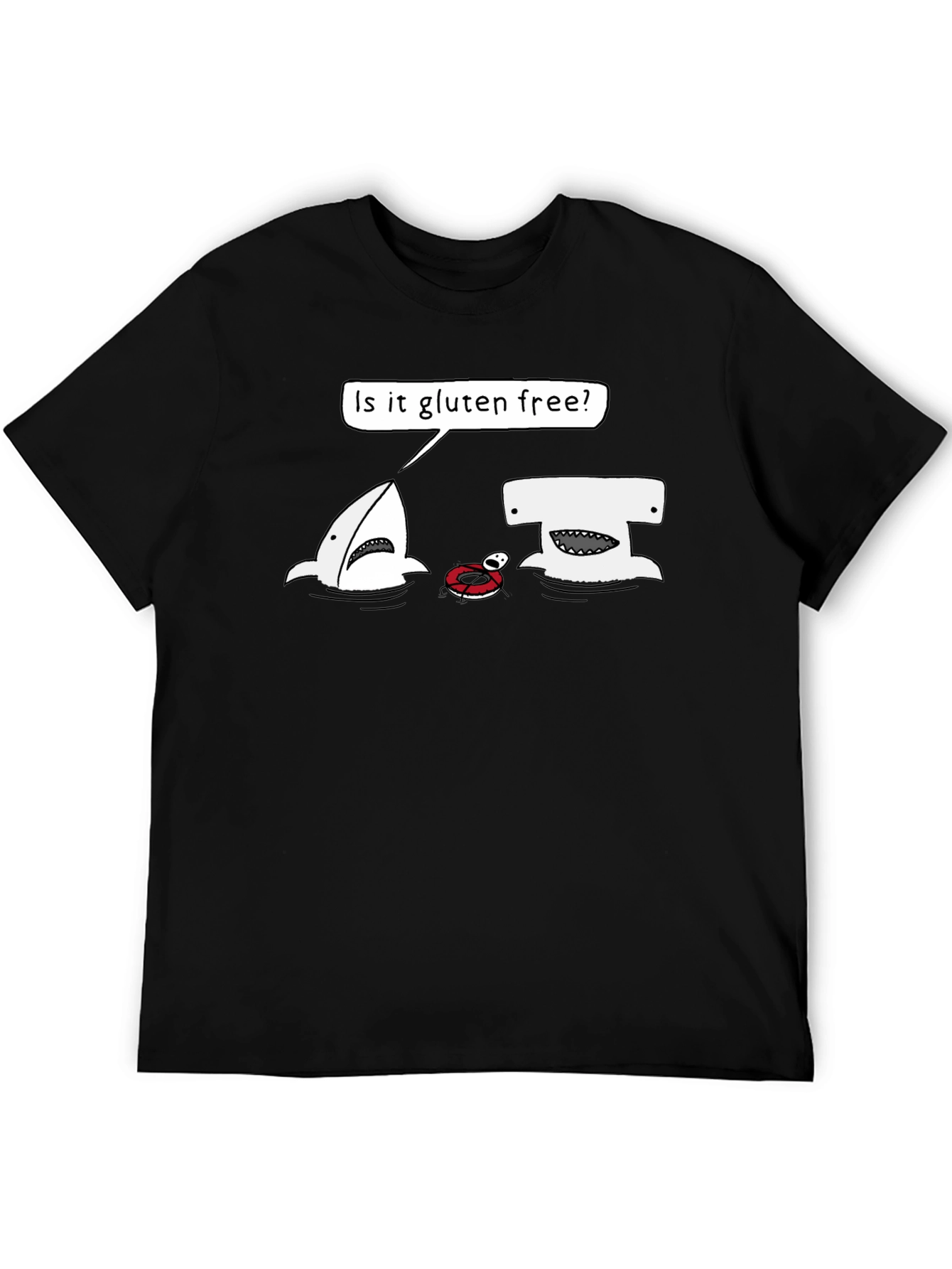 Gluten-Free Shark Humor Graphic T-Shirt