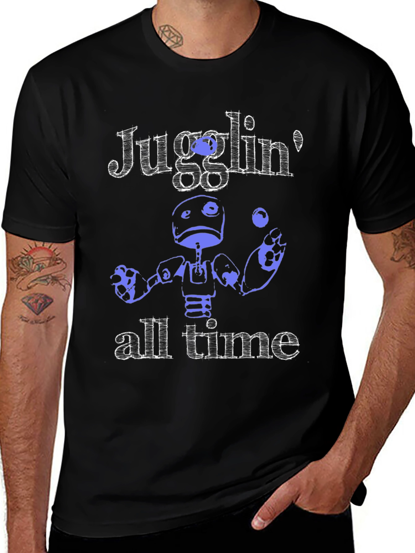 Juggling Robot Graphic T-Shirt - All Time Fun!