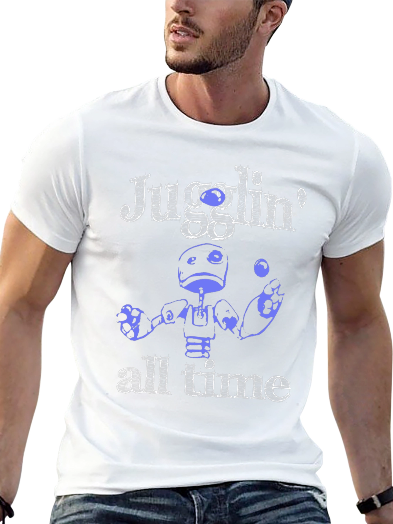 Juggling Robot Graphic T-Shirt - All Time Fun!