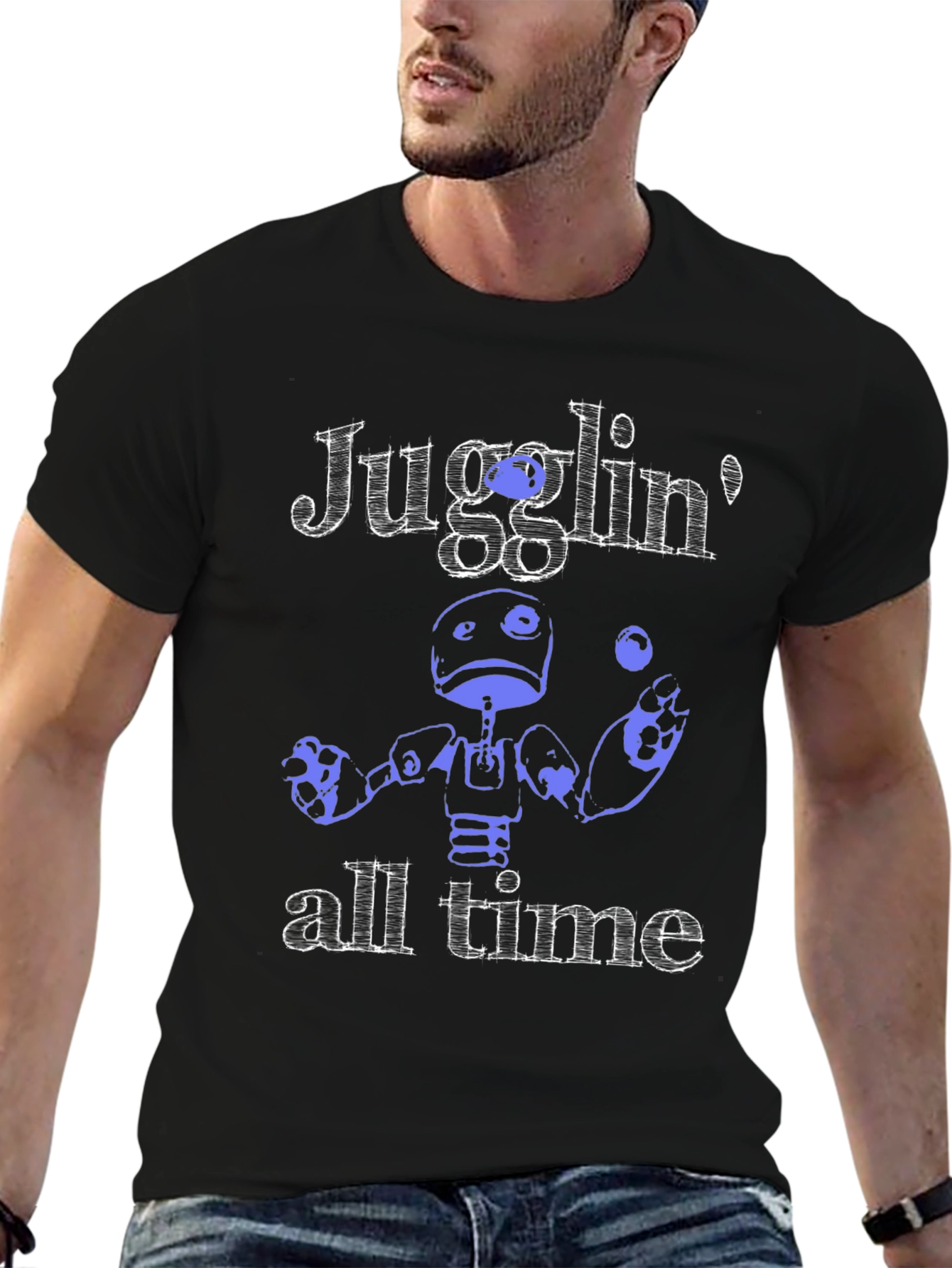 Juggling Robot Graphic T-Shirt - All Time Fun!