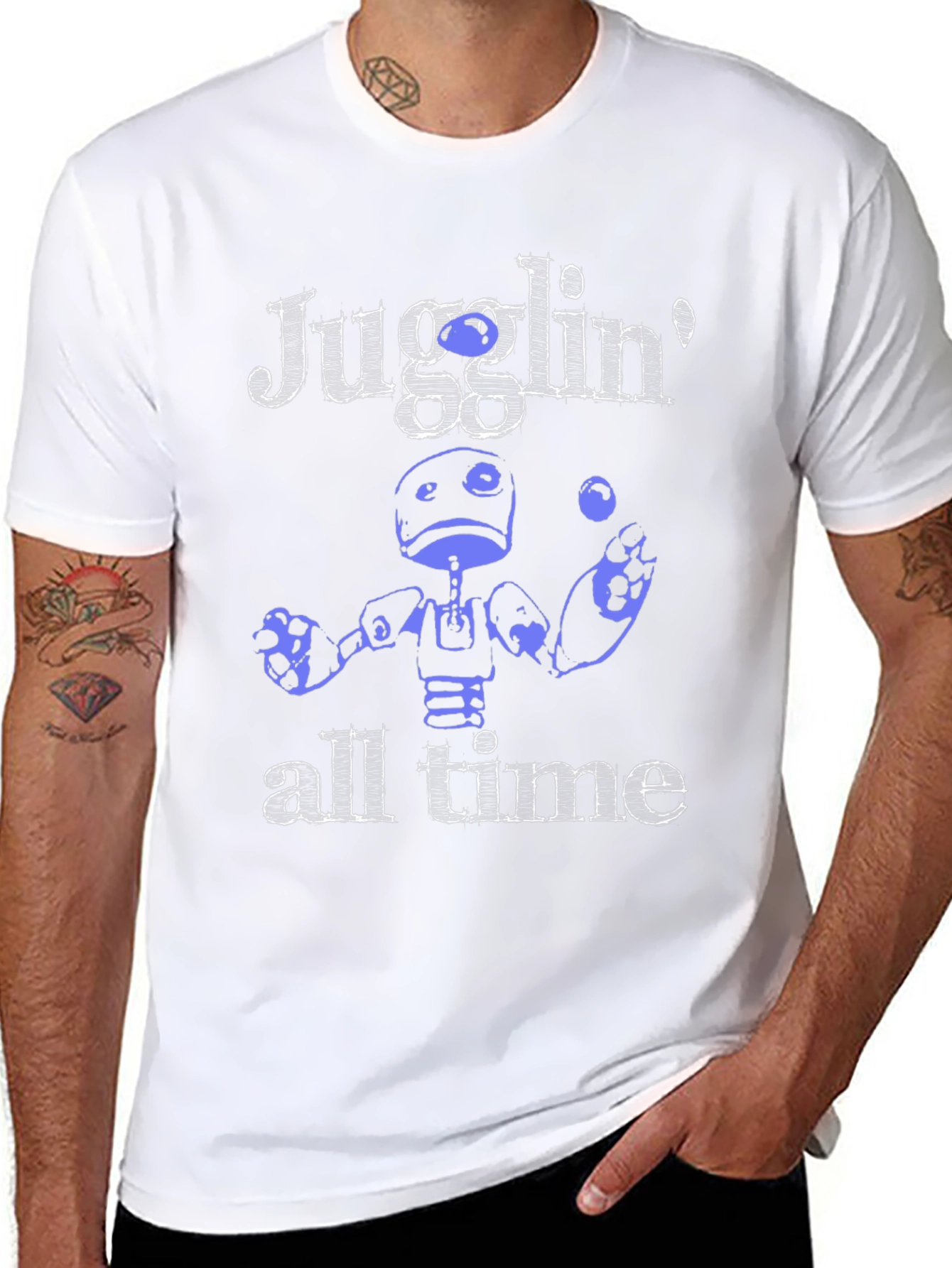 Juggling Robot Graphic T-Shirt - All Time Fun!