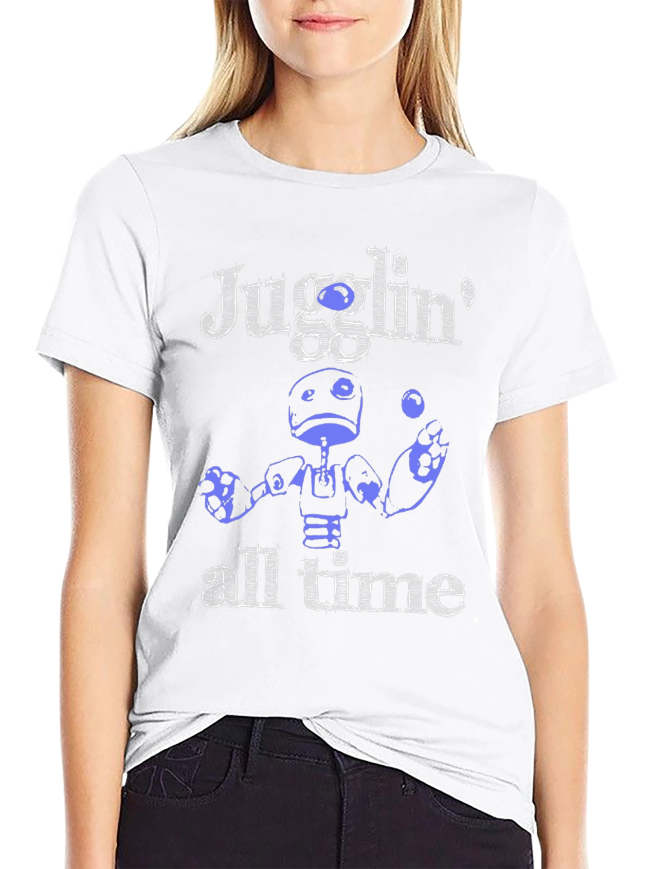 Juggling Robot Graphic T-Shirt - All Time Fun!