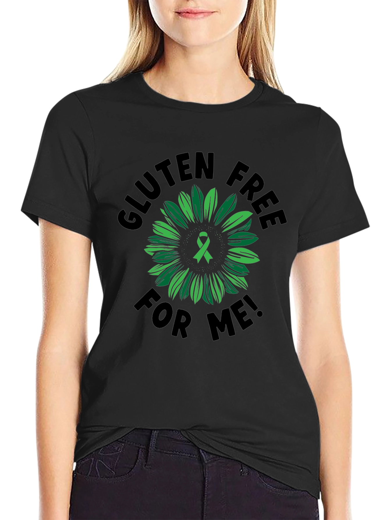Gluten Free Awareness T-Shirt Sunflower Ribbon