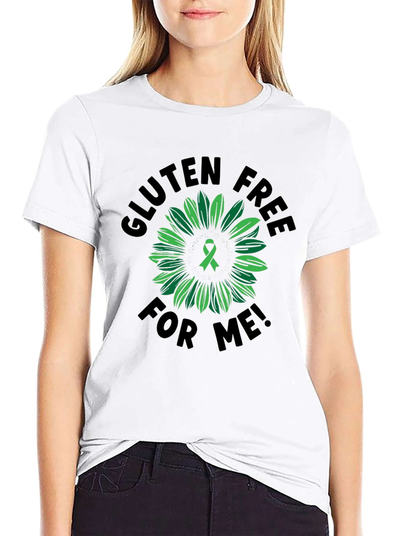 Gluten Free Awareness T-Shirt Sunflower Ribbon