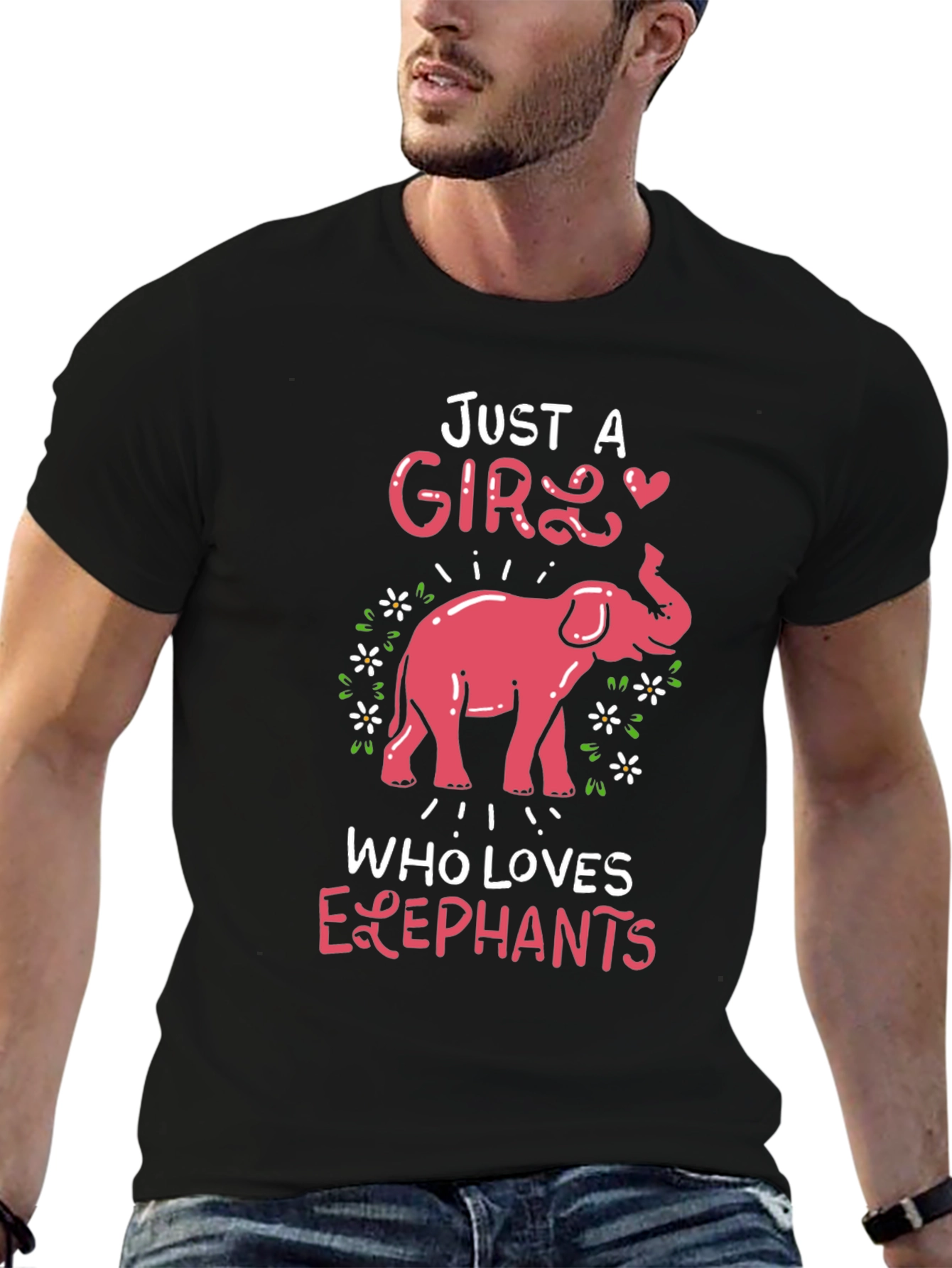 Just A Girl Who Loves Elephants Graphic Tee