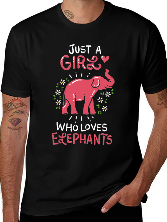 Just A Girl Who Loves Elephants Graphic Tee