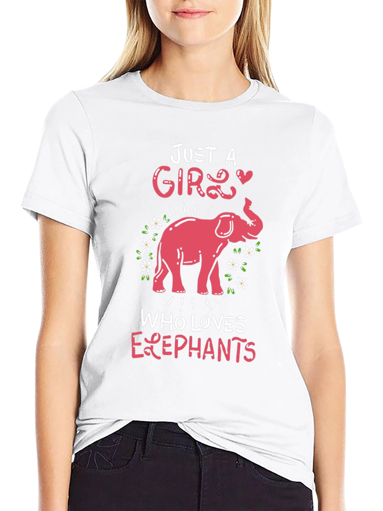 Just A Girl Who Loves Elephants Graphic Tee
