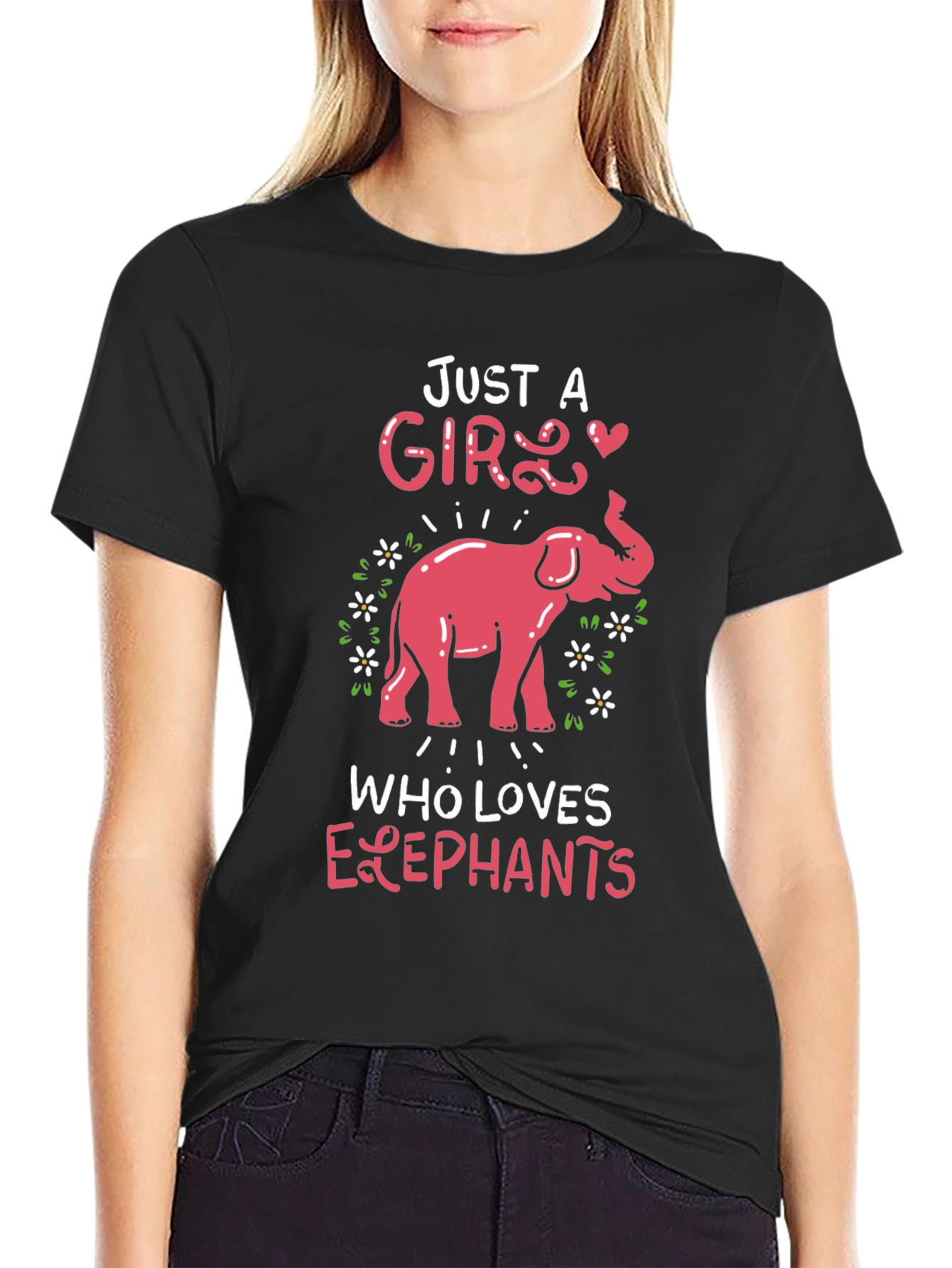 Just A Girl Who Loves Elephants Graphic Tee