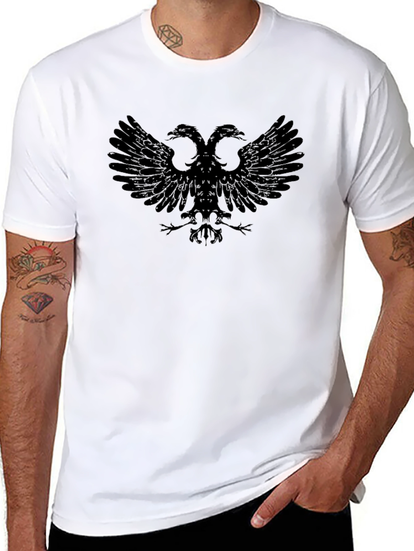 Black Albanian Eagle Graphic Tee