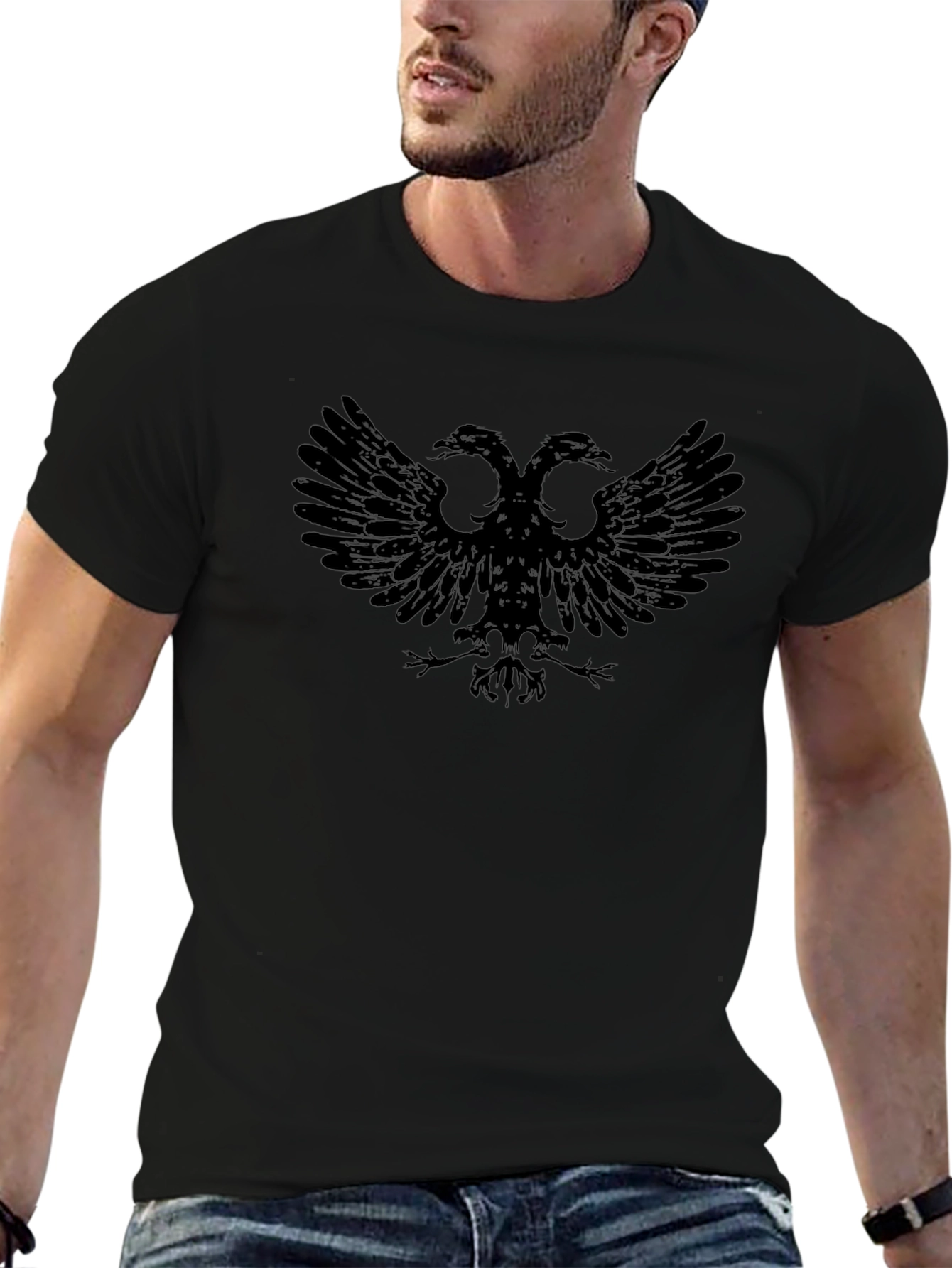 Black Albanian Eagle Graphic Tee
