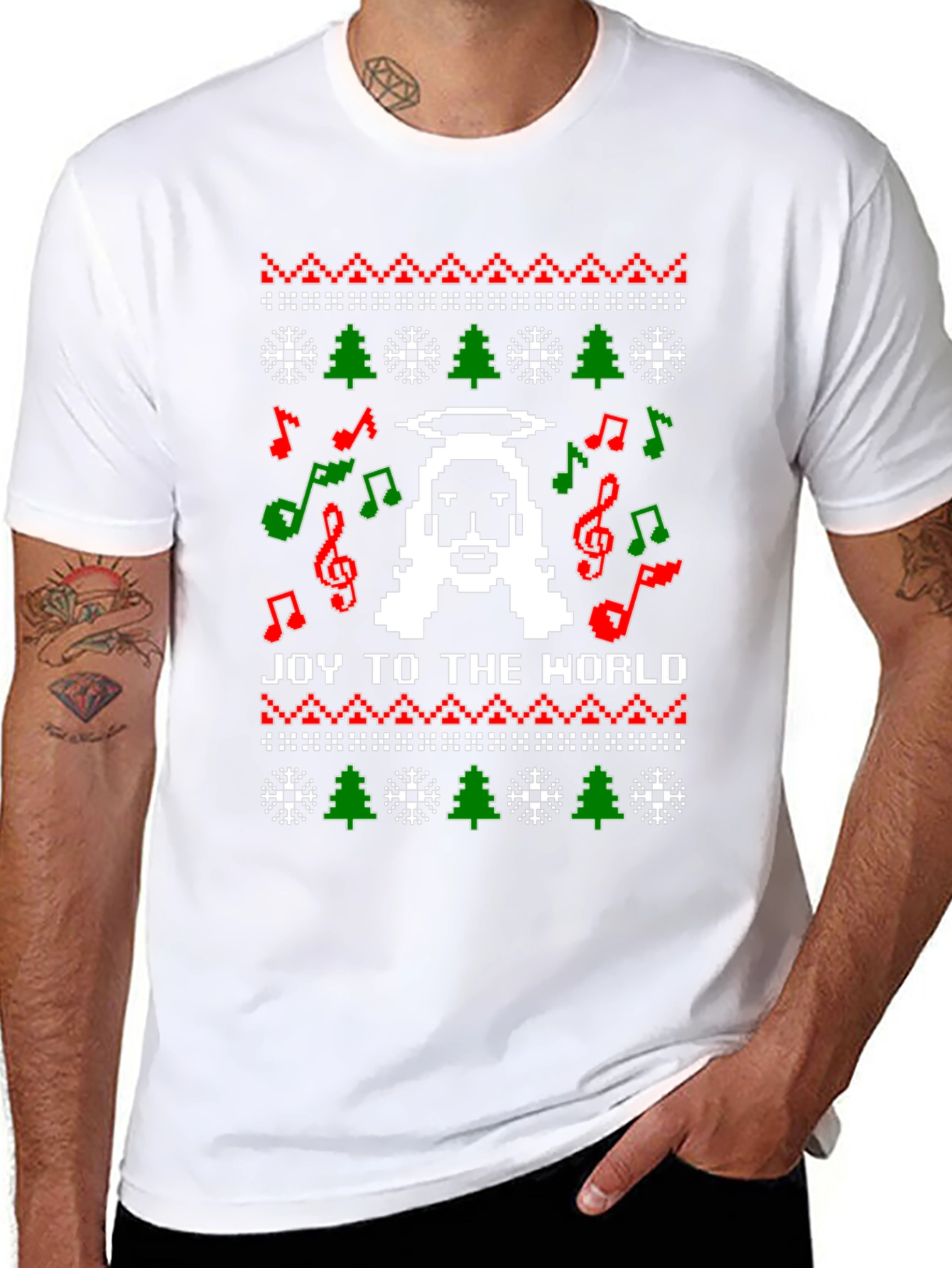 Pixel Jesus Ugly Christmas Sweater T-Shirt