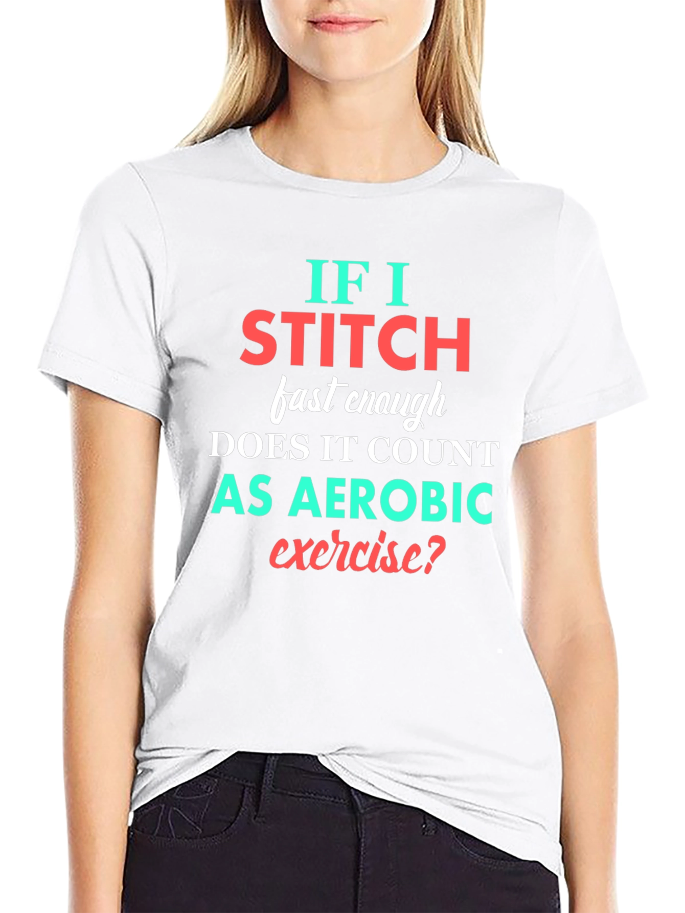 Funny Stitching Aerobic Exercise T-Shirt